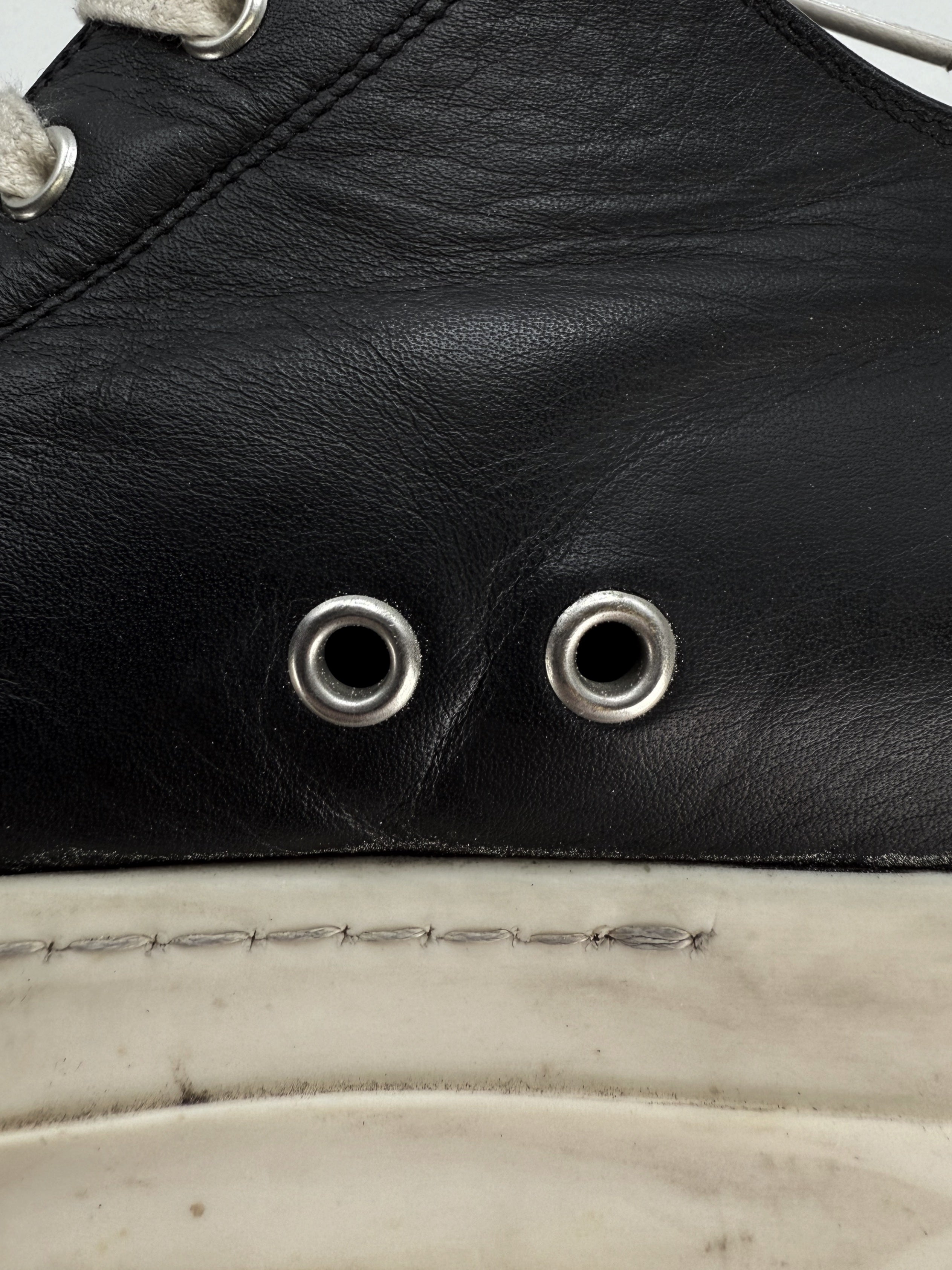 Rick Owens Black Leather ‘Ramone’ Low-top Sneakers