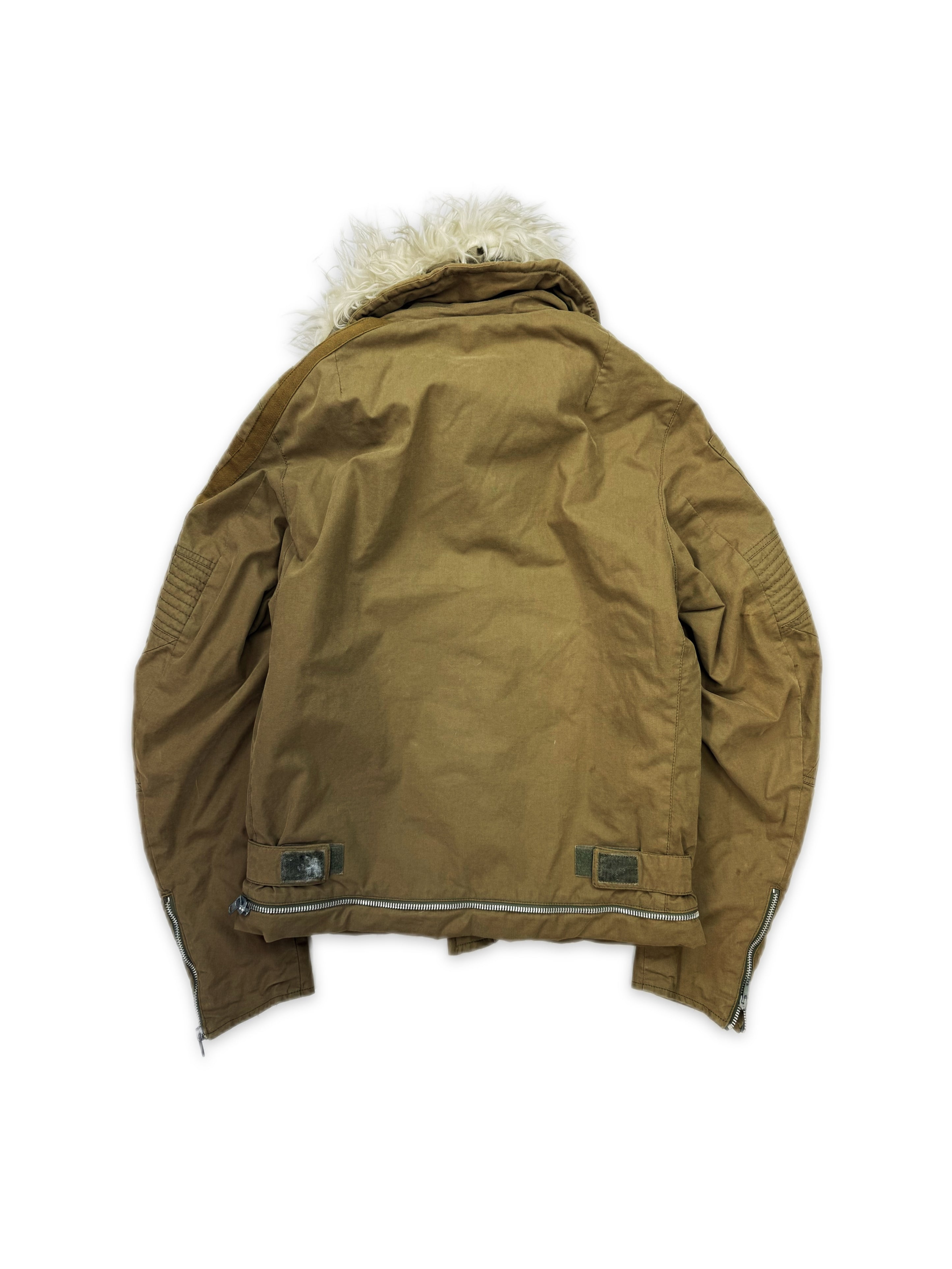 AW99 Helmut Lang ‘Astro’ Fur Multi-zip Olive Biker Jacket