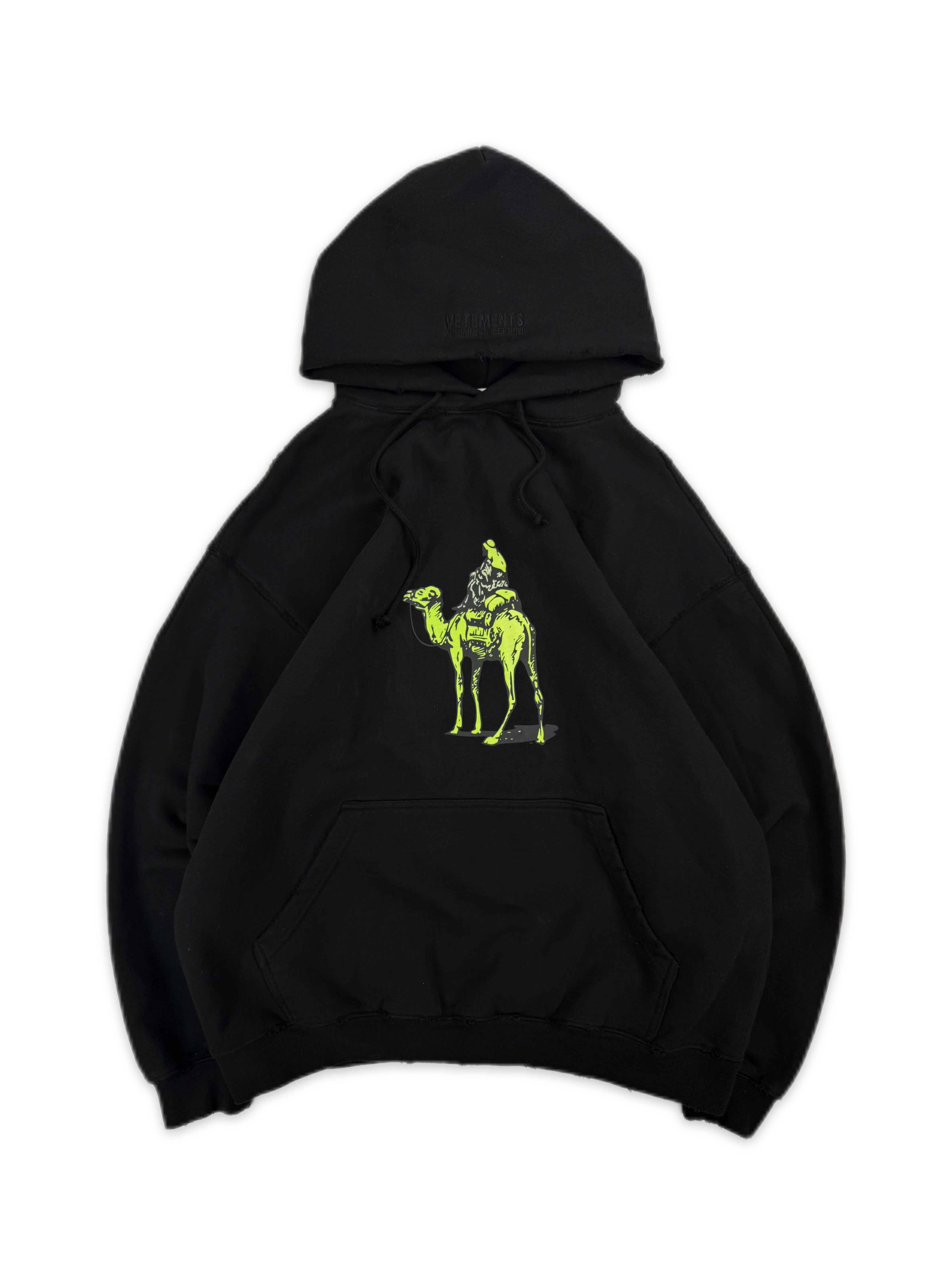vetements 20aw Silk Road パーカー AW20 VETEMENTS 'SILK ROAD' EMBROIDERED BLACK OVERSIZED HOODIE