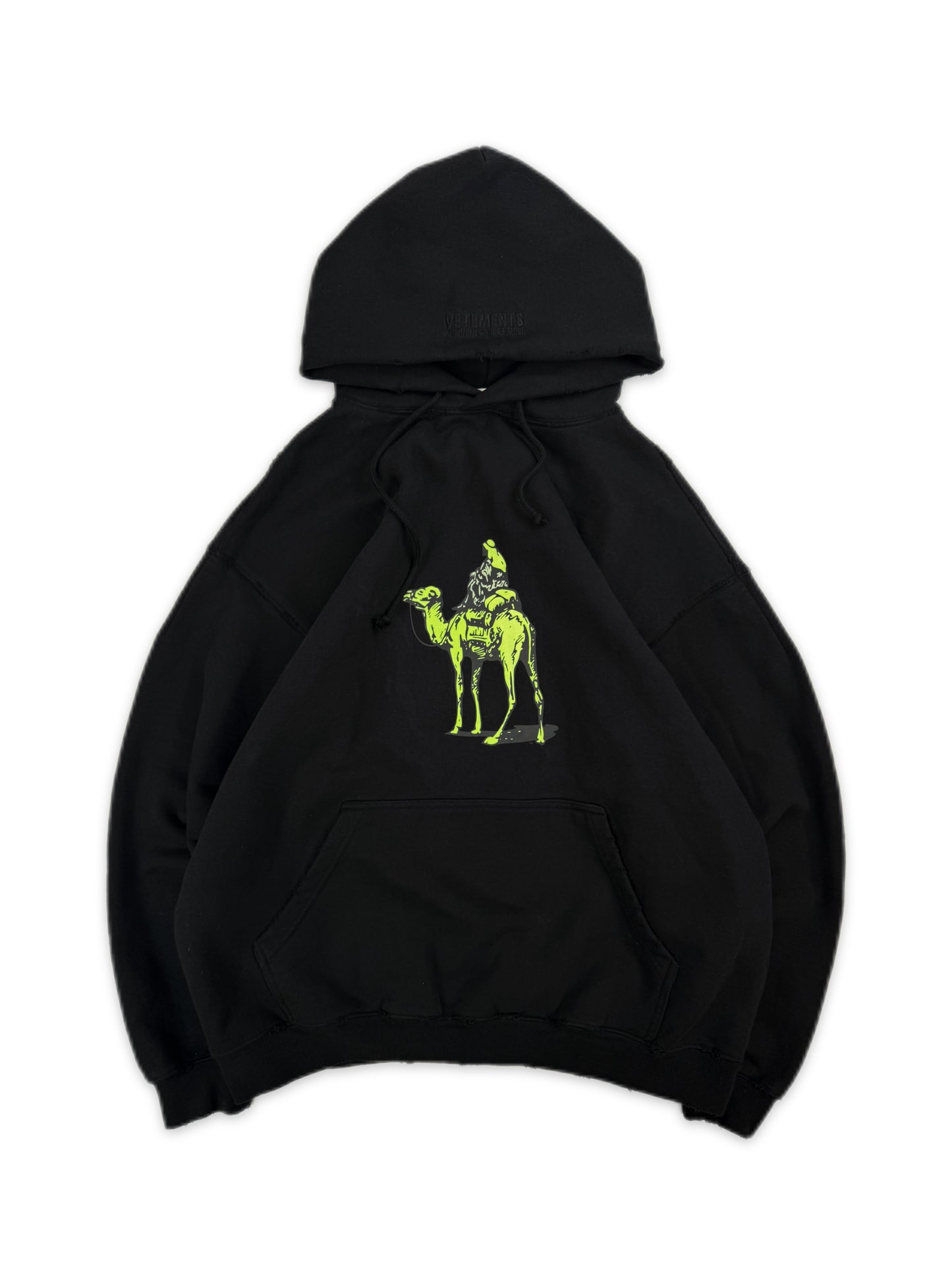 AW20 Vetements ‘Silk Road’ Embroidered Black Oversized Hoodie