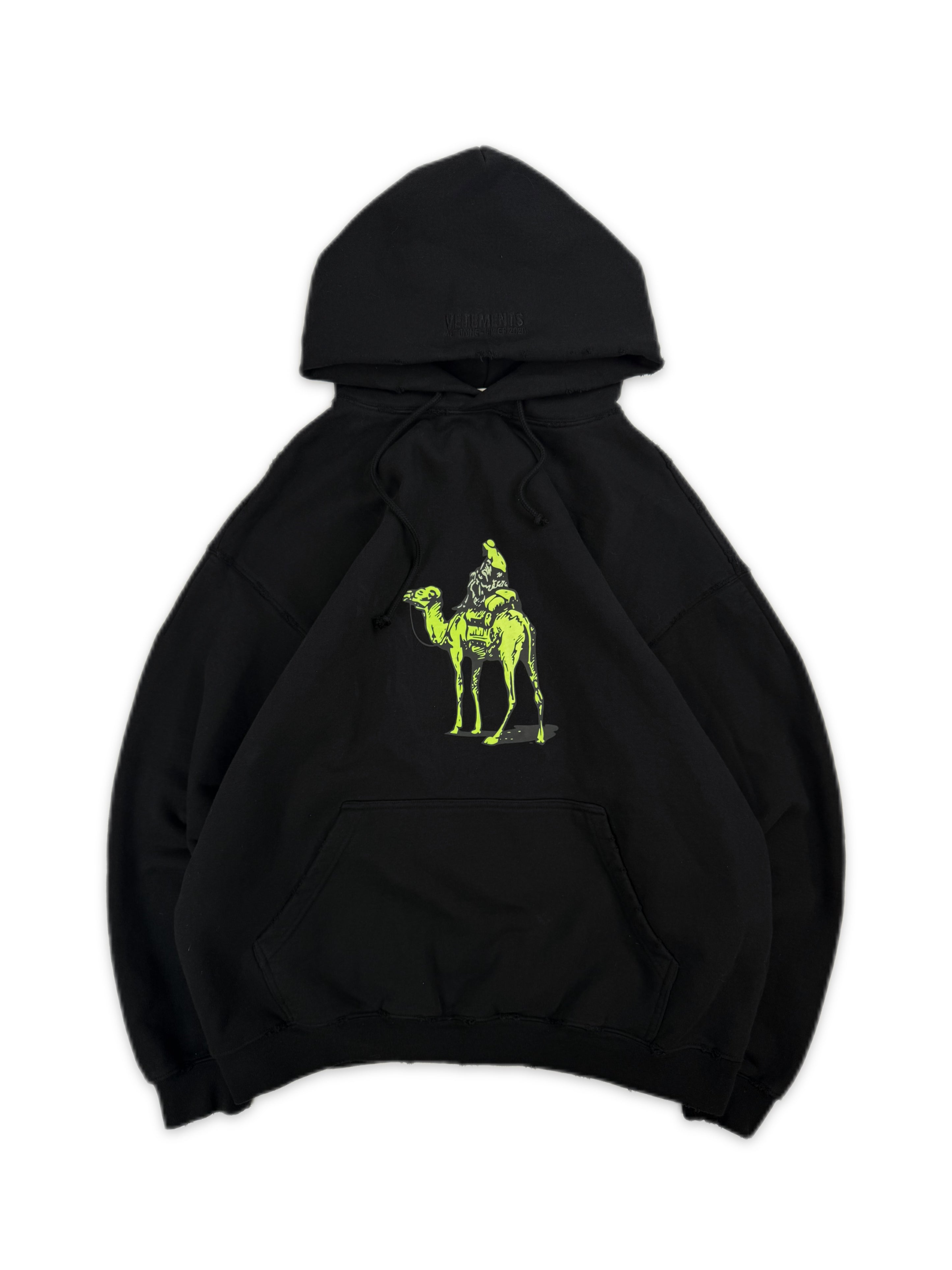 AW20 Vetements ‘Silk Road’ Embroidered Black Oversized Hoodie