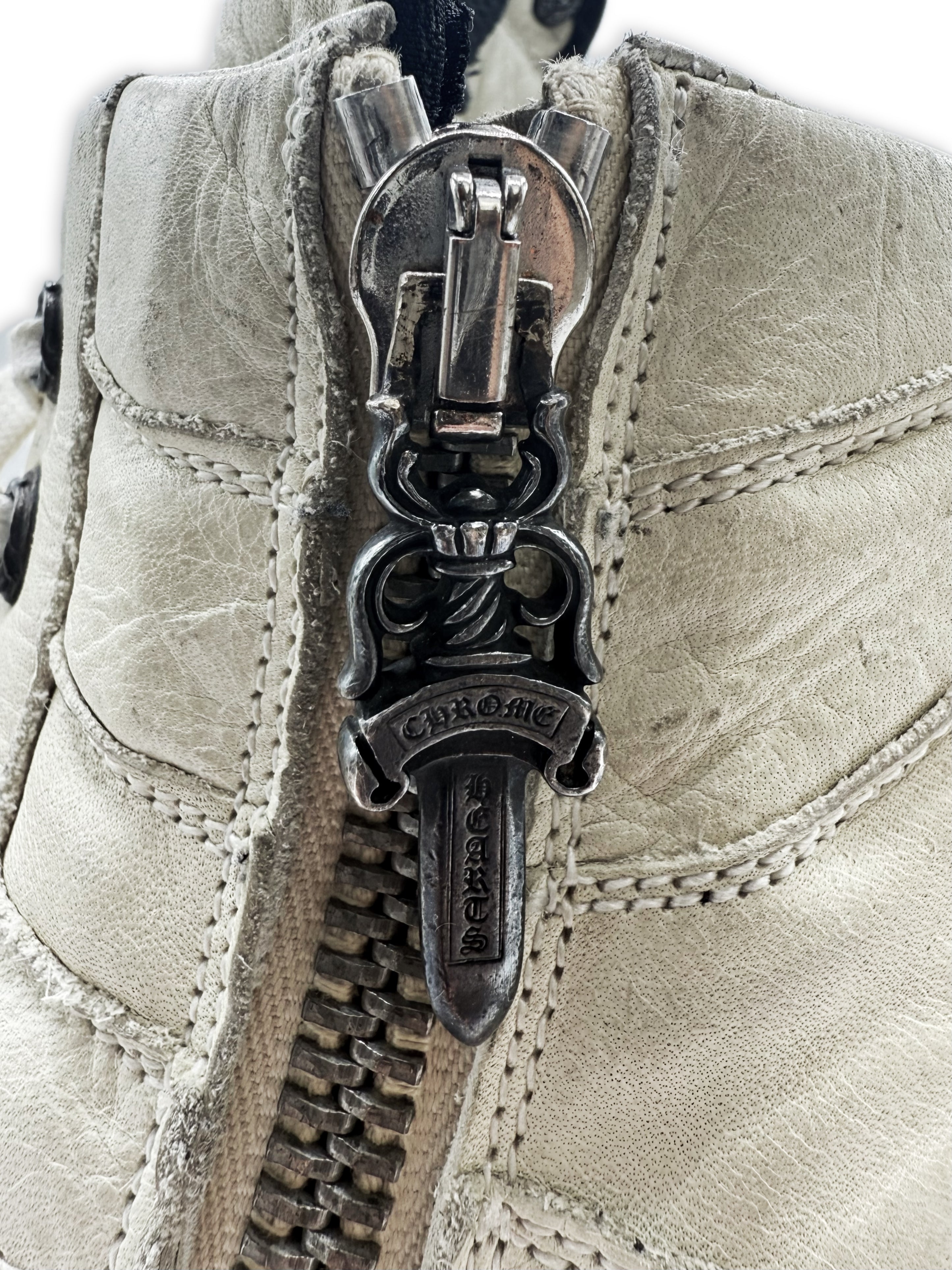 SS06 Rick Owens x Chrome Hearts OG Cross Milk Dunk Sneakers