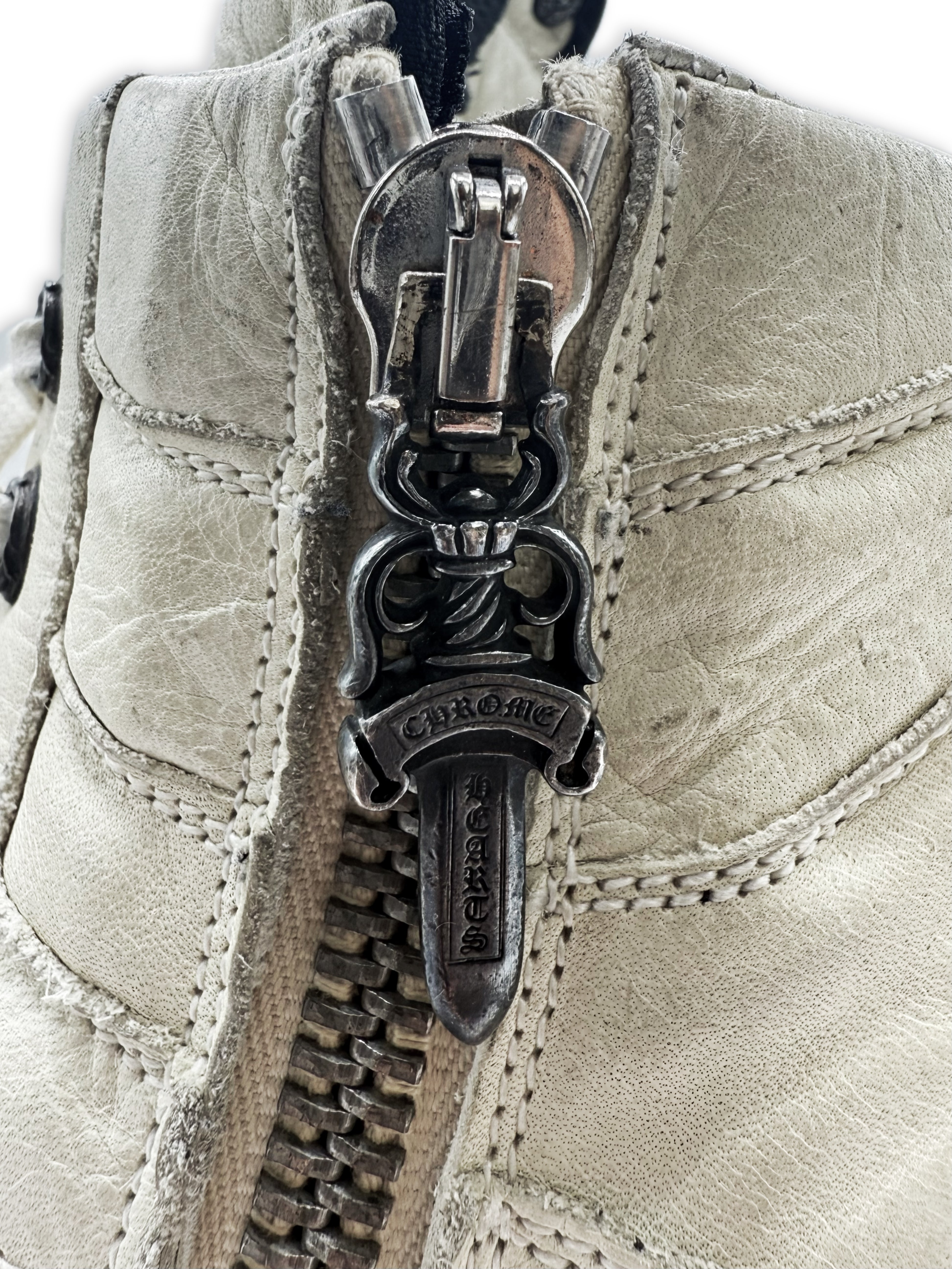 SS06 Rick Owens x Chrome Hearts OG Cross Milk Dunk Sneakers