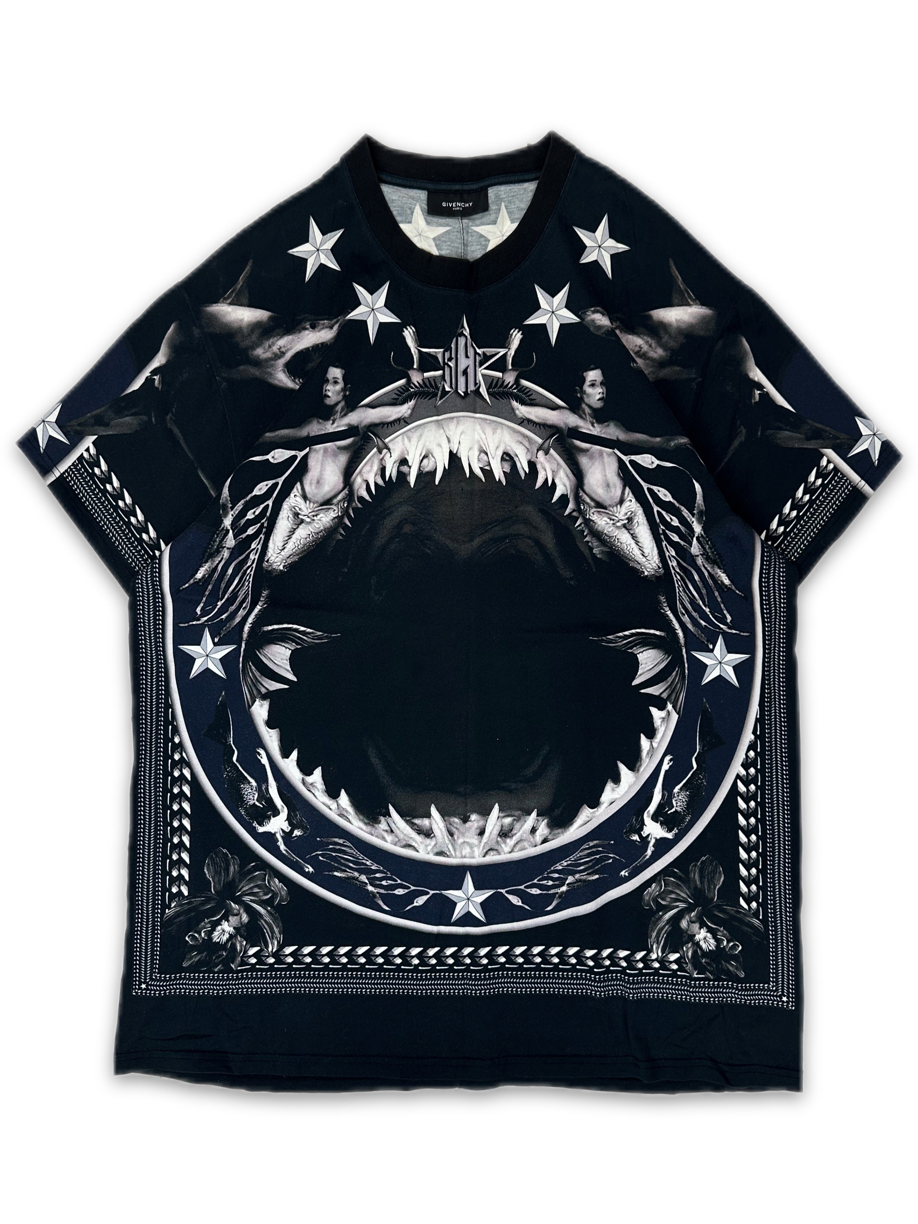 AW12 Givenchy by Ricardo Tisci ‘Shark’ Graphic Blue T-Shirt