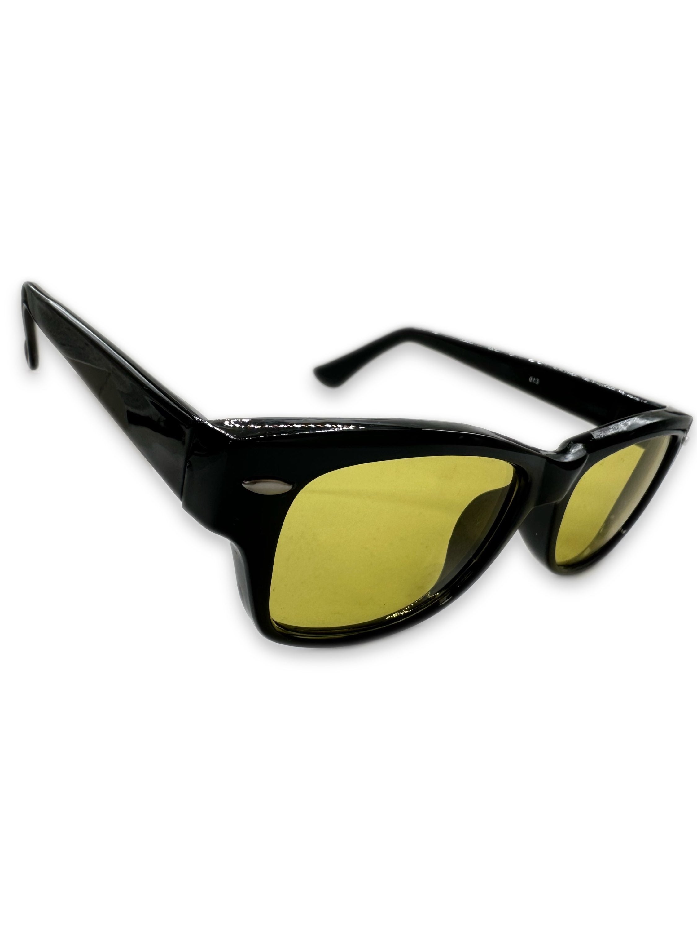 Number (N)ine Green Tint Boxy Frame Black Sunglasses