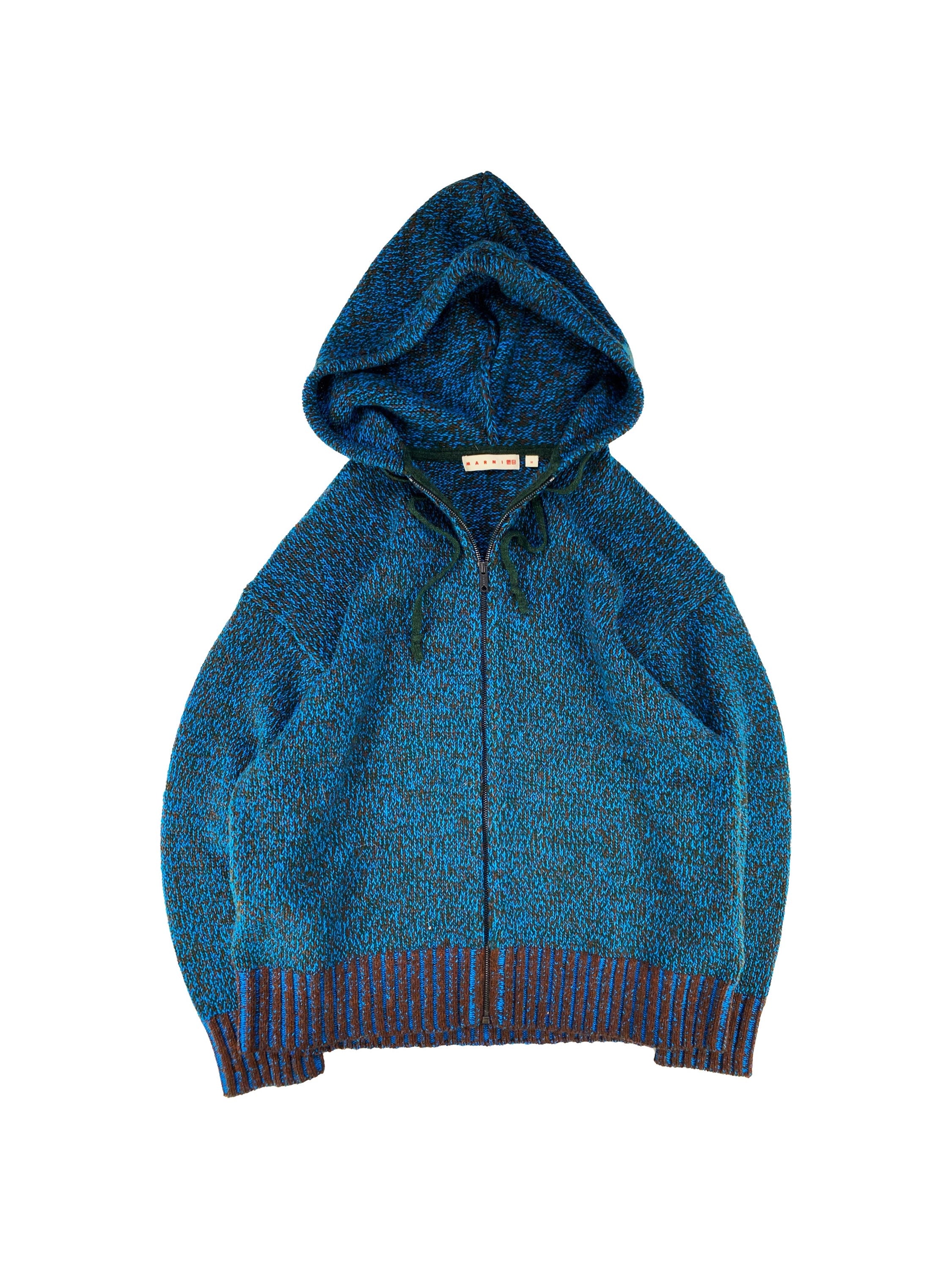Marni x Uniqlo Knitted Full Zip Two Tone Hoodie
