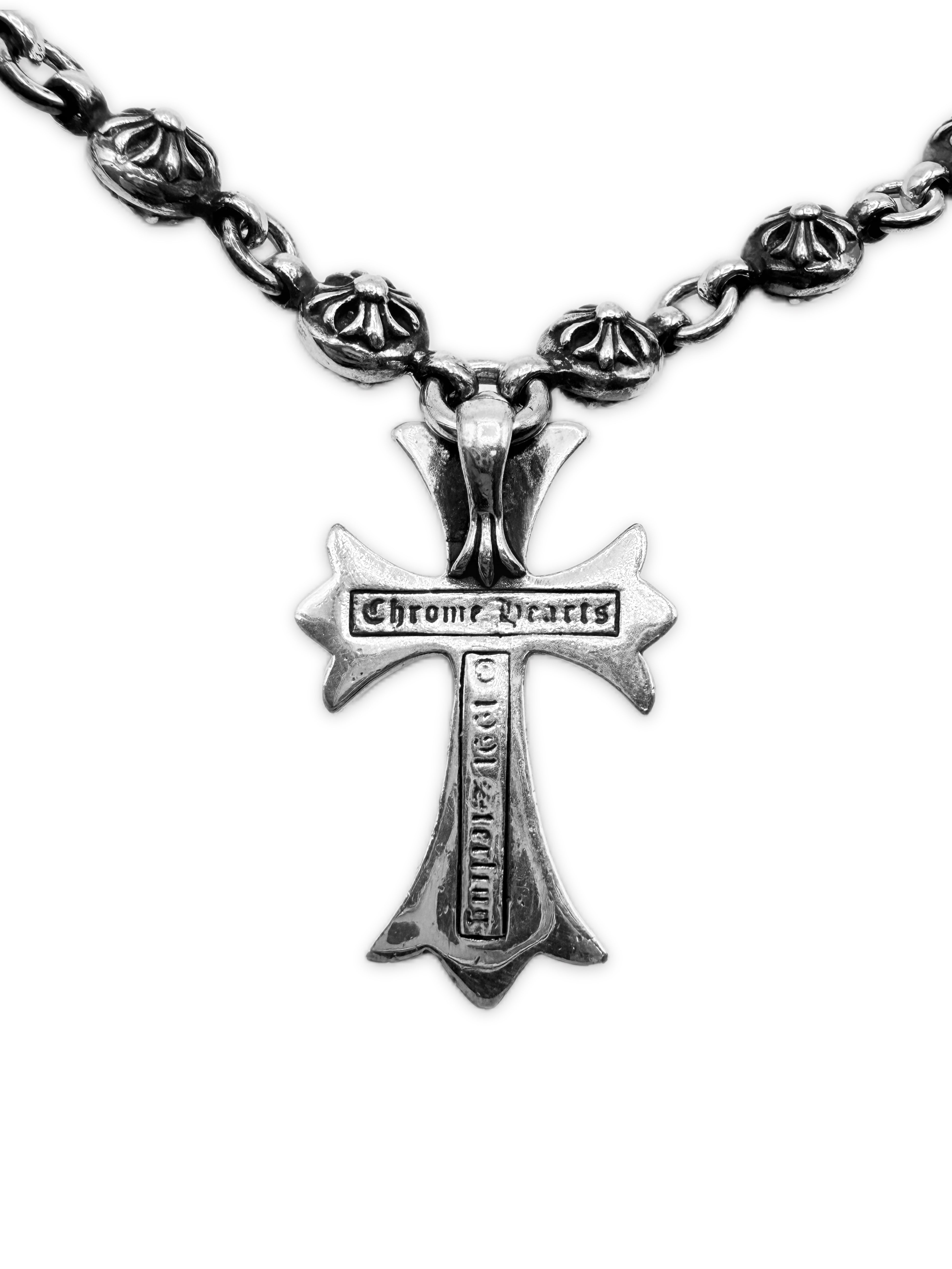 Chrome Hearts Cross Pendant 28 in Cross Ball . Double Lobster Wallet Chain