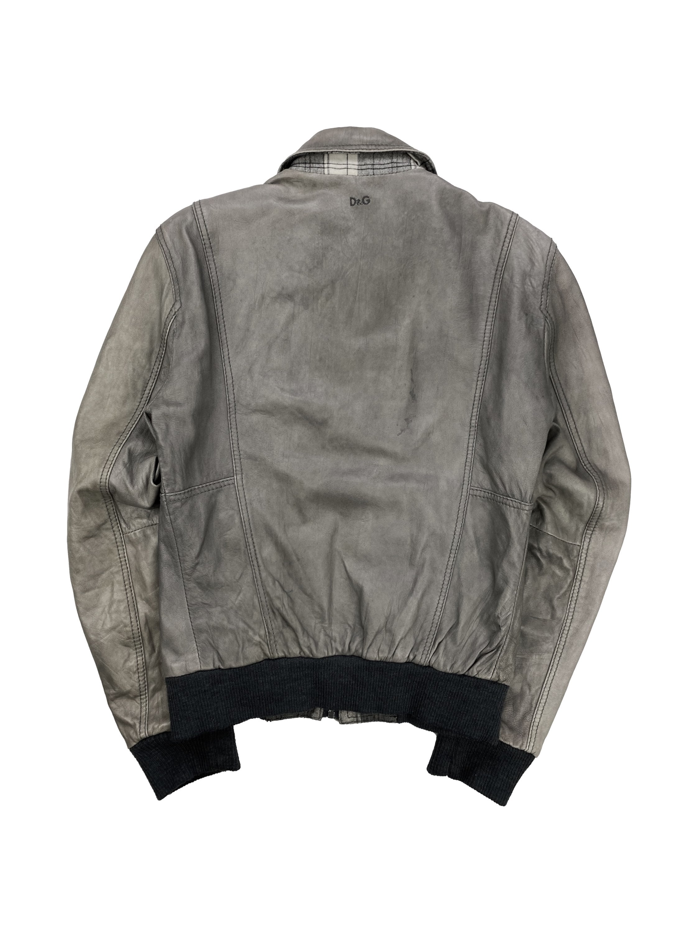 00s Dolce &amp; Gabbana Lambskin Ribbed Leather Jacket