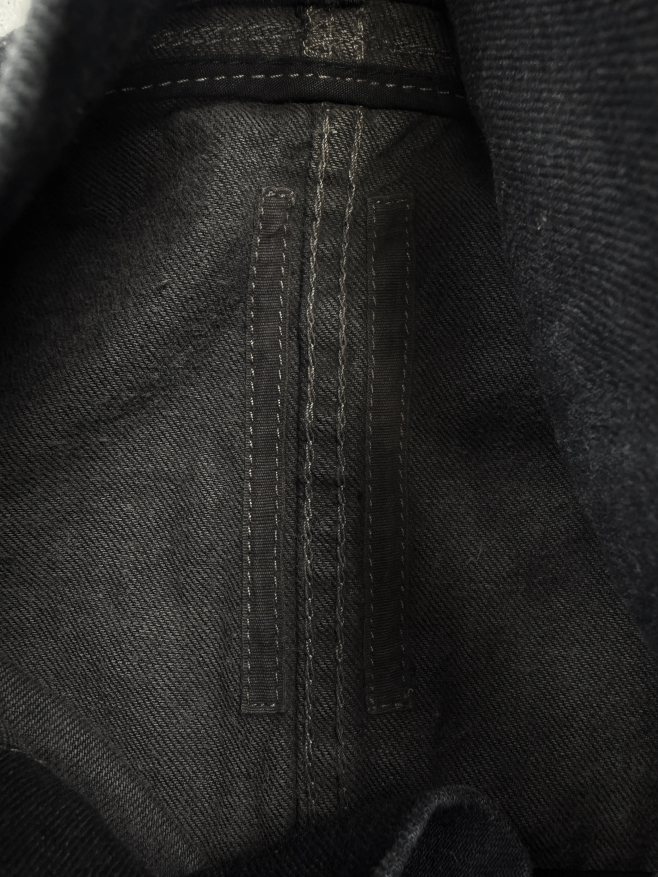 Rick Owens Striped Waxed Denim Biker Jacket