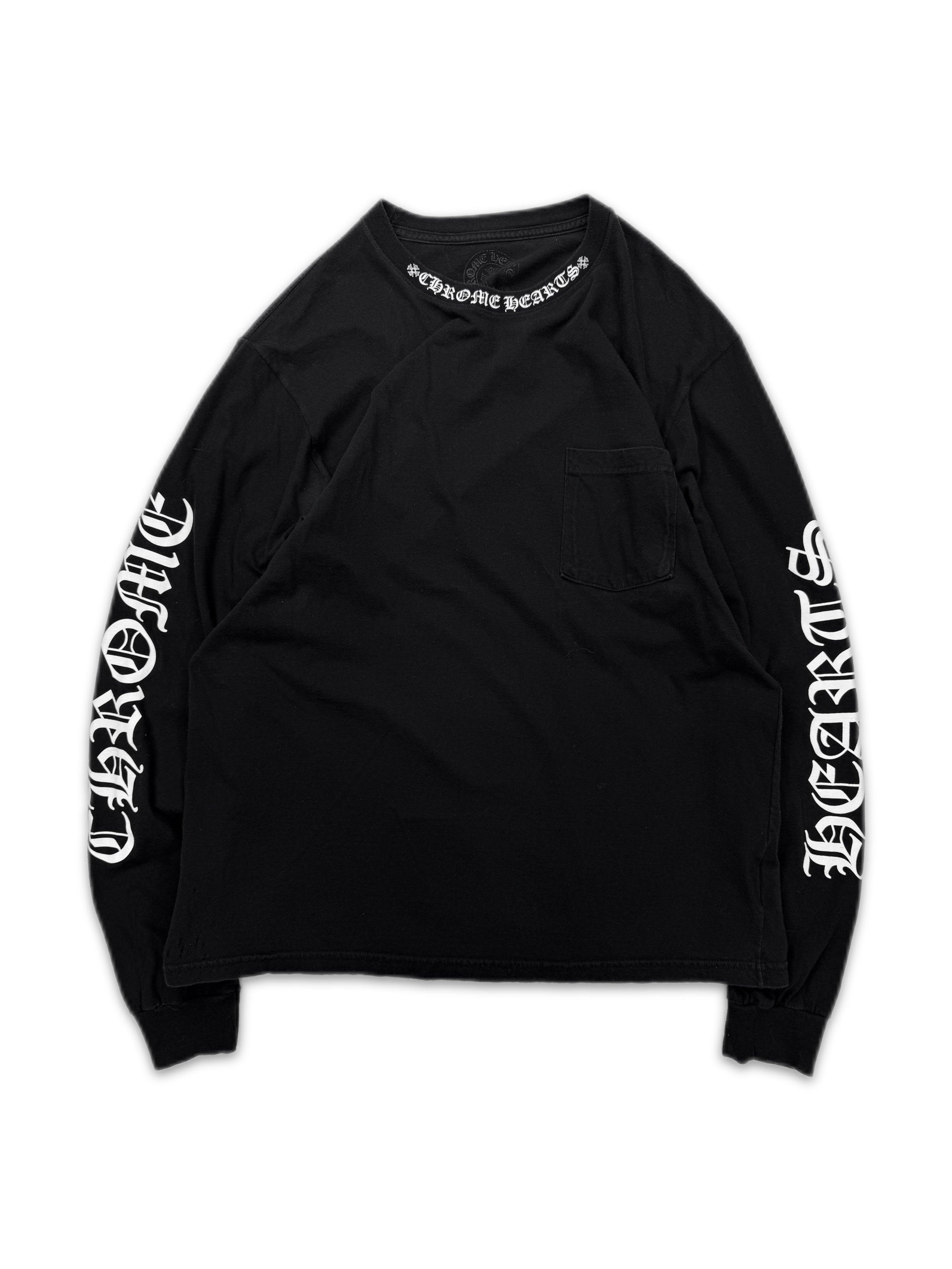 Chrome Hearts Collar Logo Black Sleeve Graphic Long Sleeve