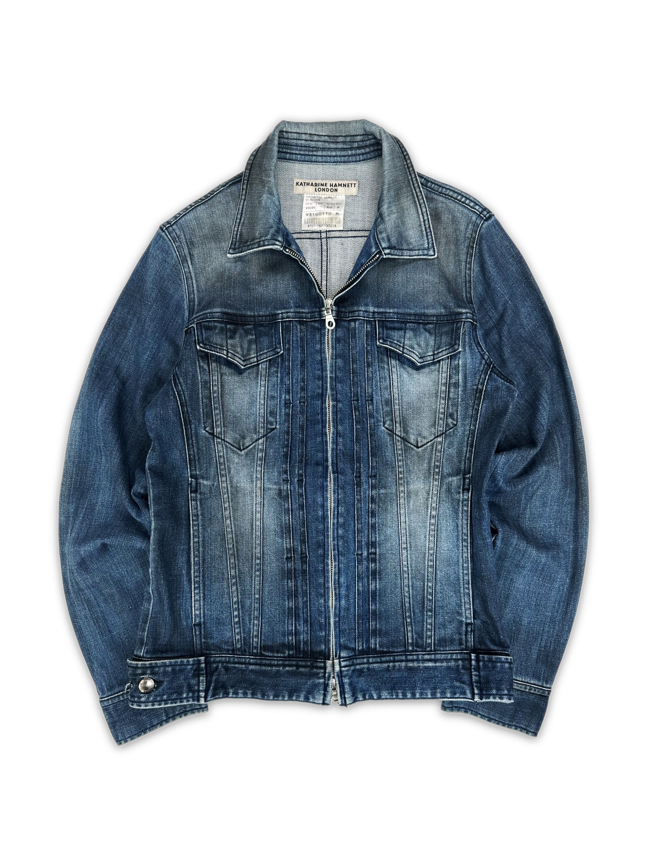 00s Katharine Hamnett Blue Wash Denim Trucker Jacket