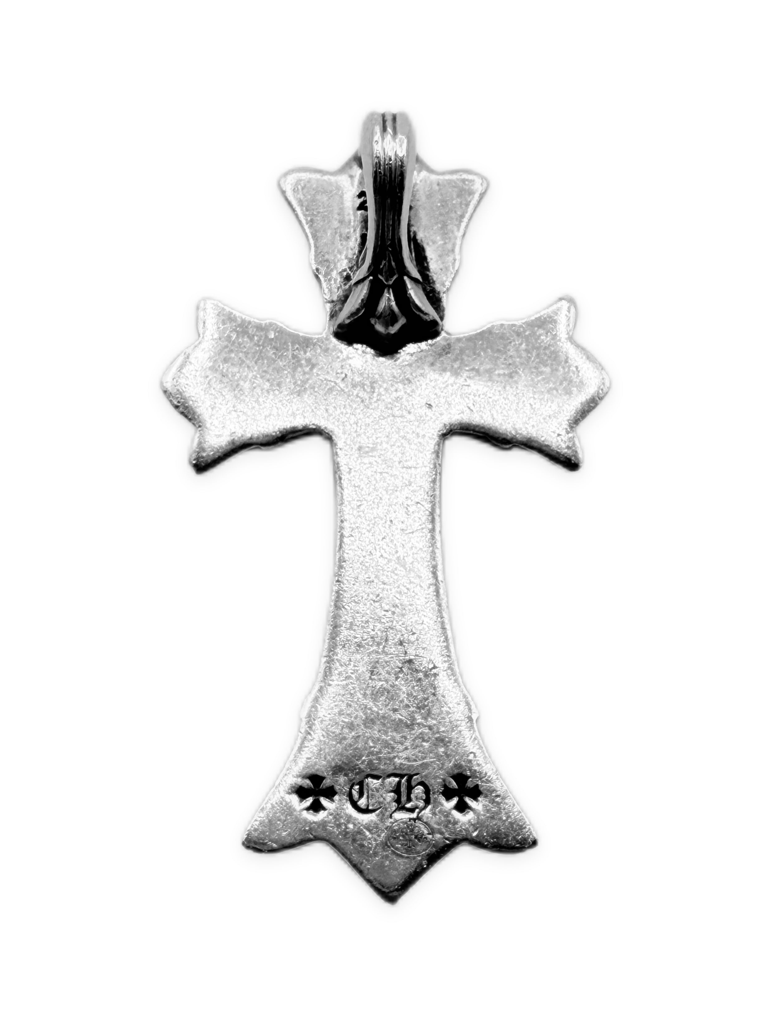 Chrome Hearts Pavé Diamond Factory Set Double Cross Silver Pendant