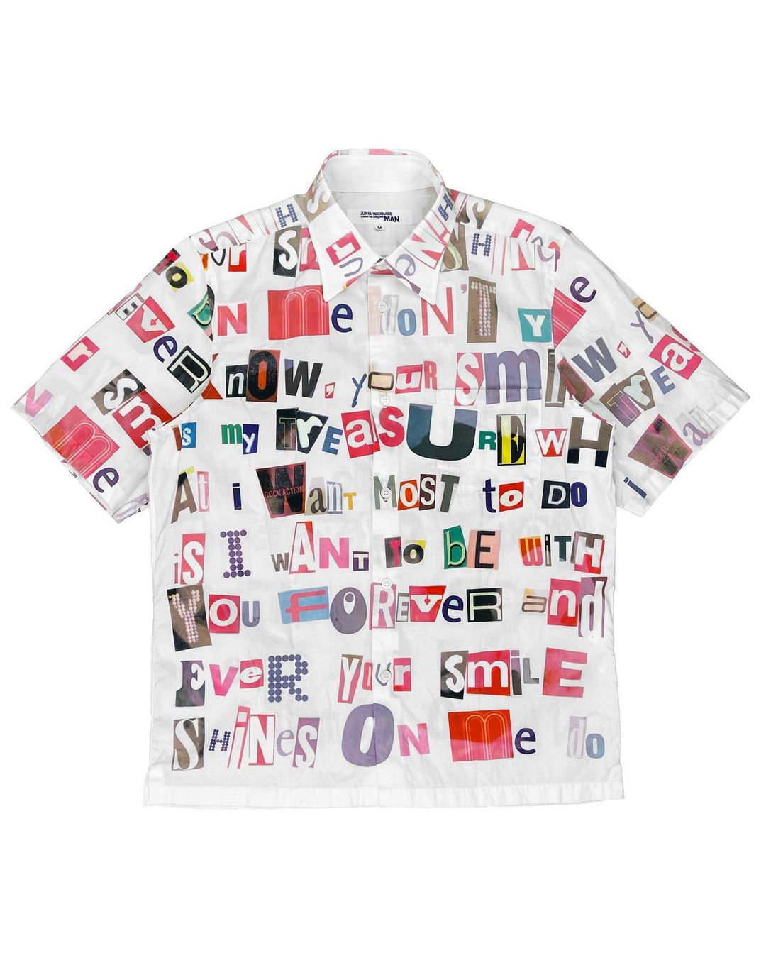 SS02 Junya Watanabe Poem "Ransom Note" Camp Collar