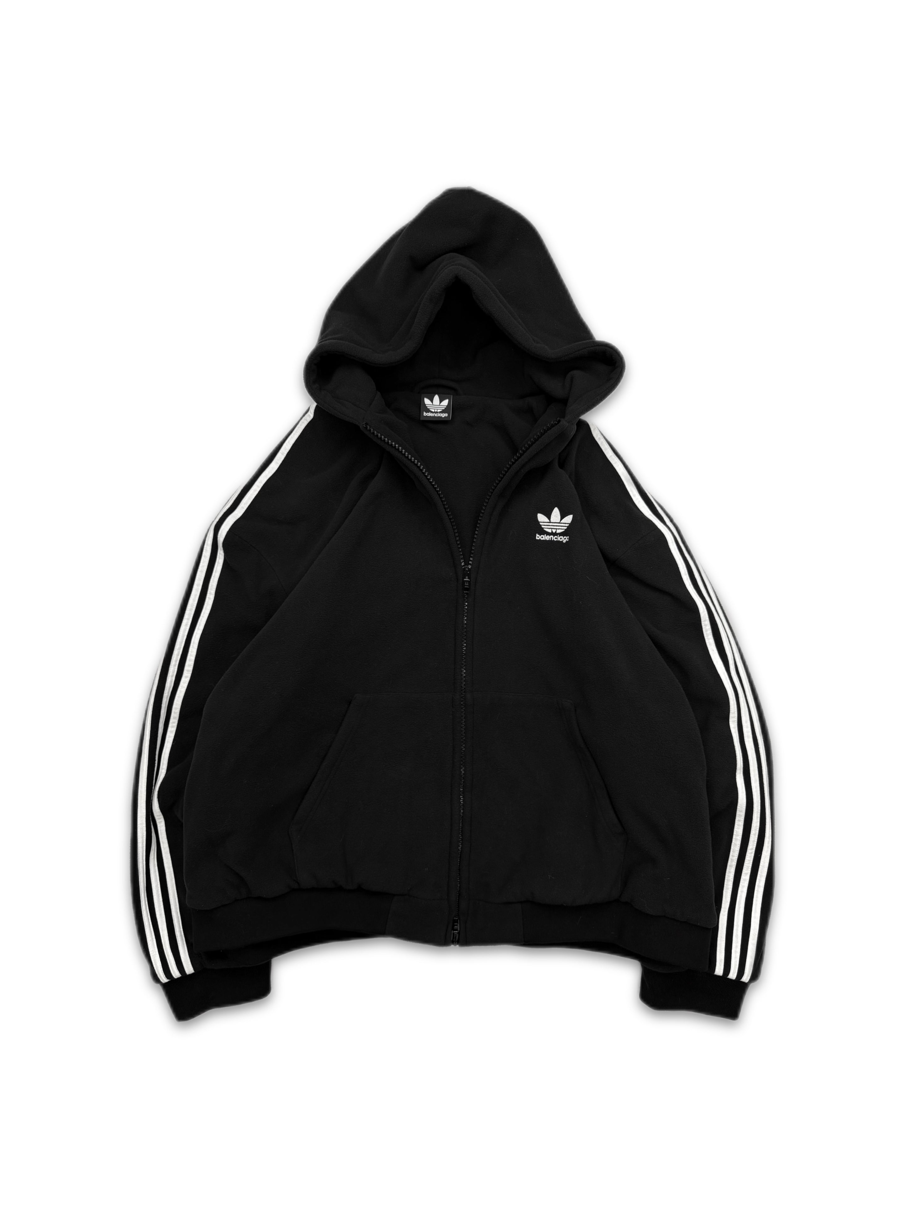 SS23 Balenciaga x Adidas ‘Three Stripe’ Oversized Fleece Jacket