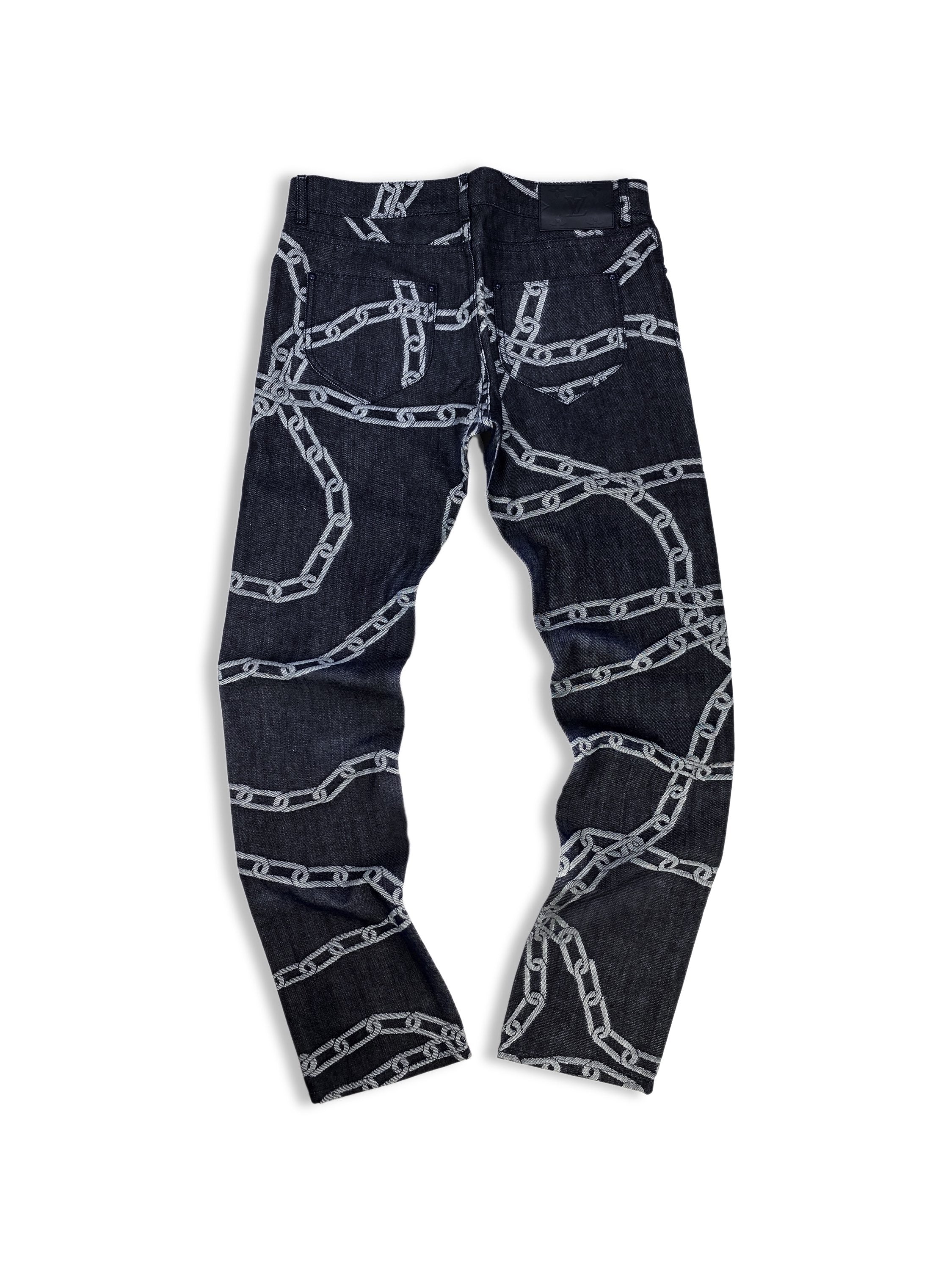 SS20 Louis Vuitton by Virgil Abloh ‘Chain’ Woven Charcoal Denim