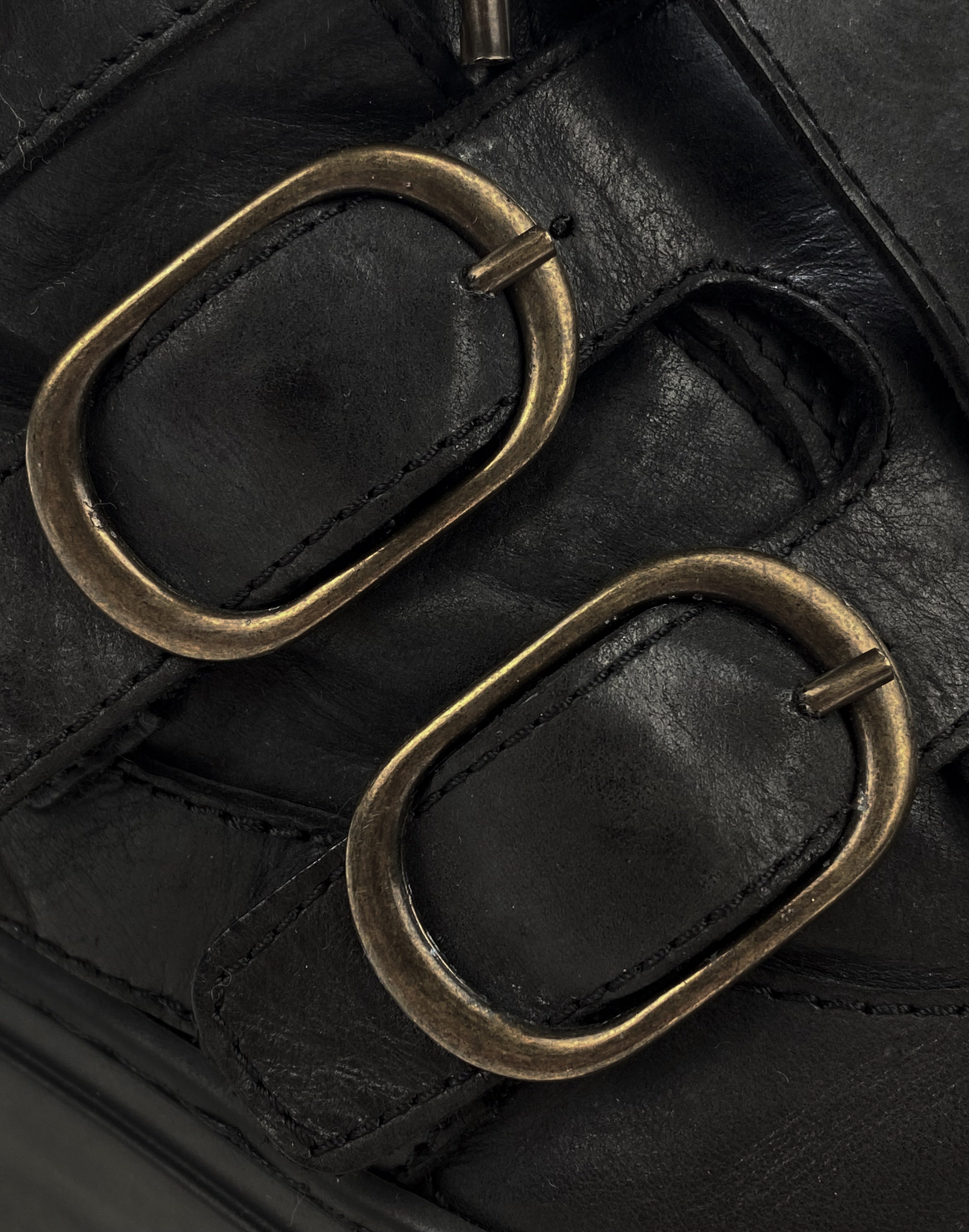 Raf Simons Leather Bondage Strap Belted Black Sneakers