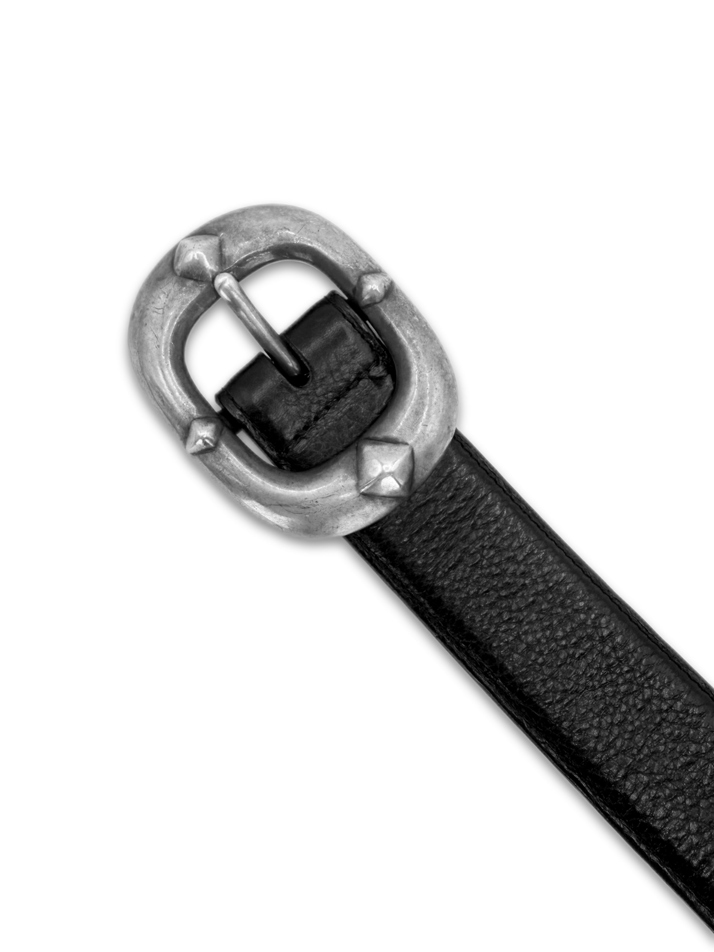 Chrome Hearts Studded Oval Buckle .925 Silver Leather Belt