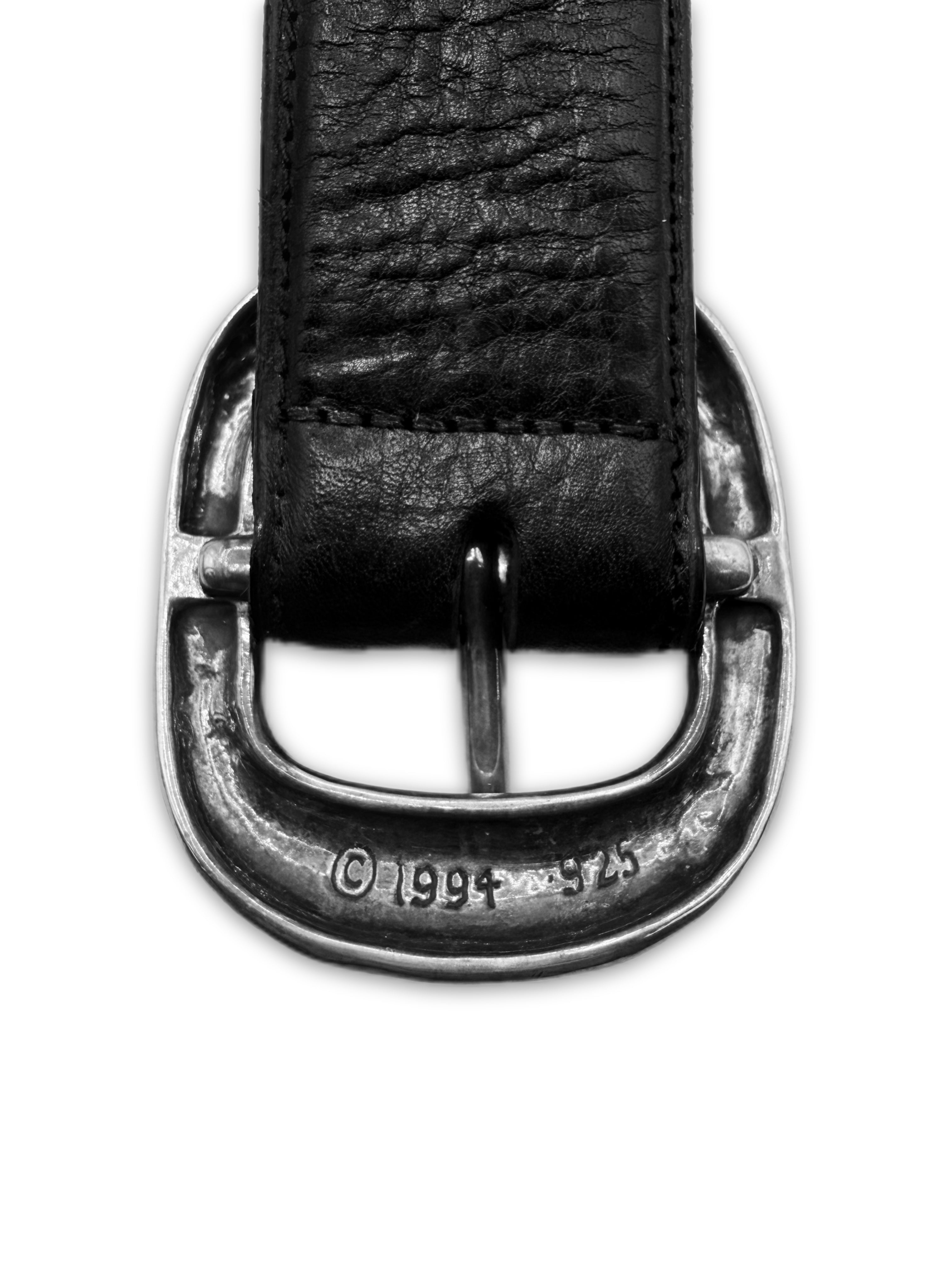 Chrome Hearts ‘Gunslinger’ .925 Silver Black Leather Belt