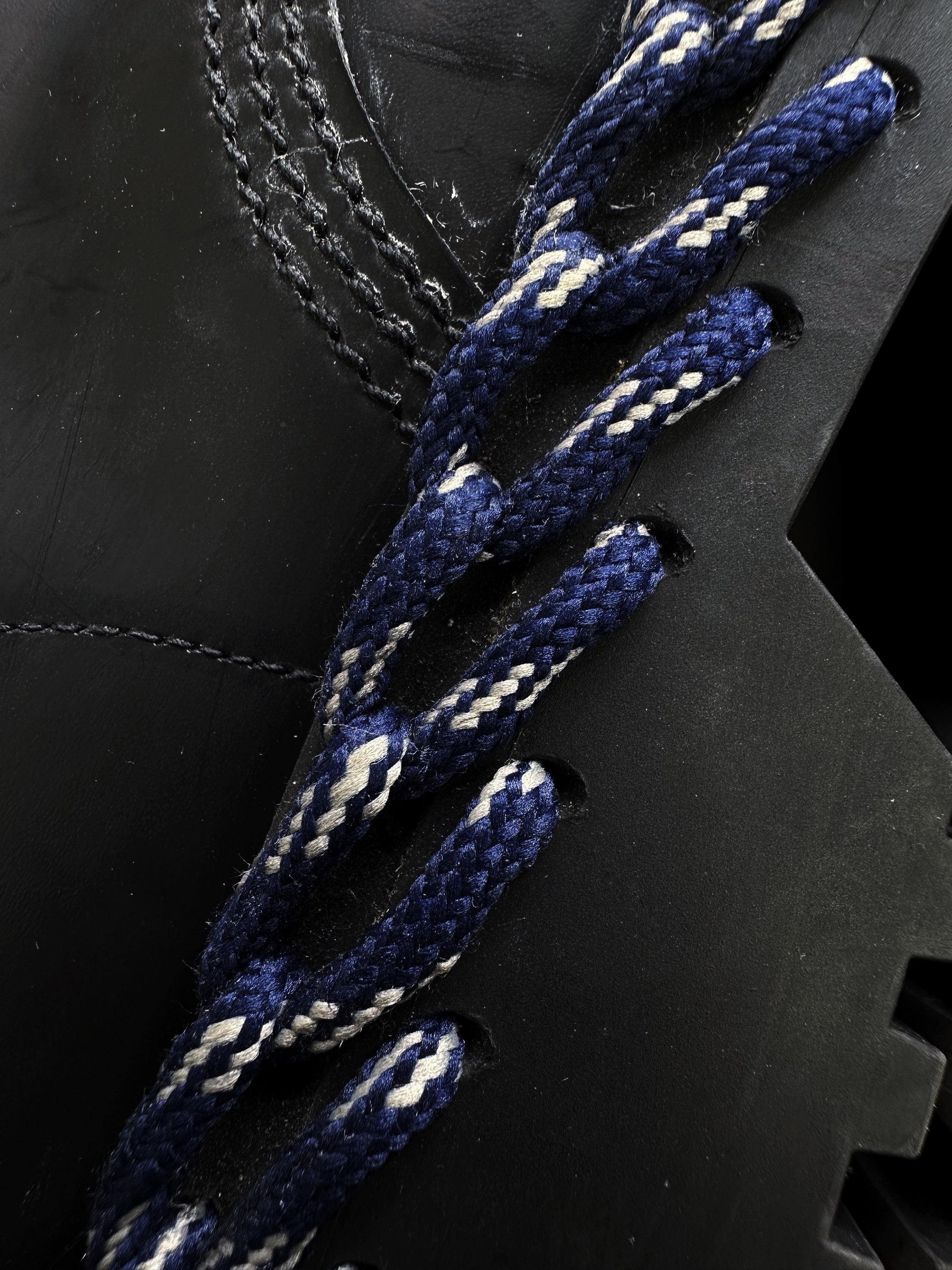 Balenciaga ‘Rope’ Black Leather Hi-top Combat Boots