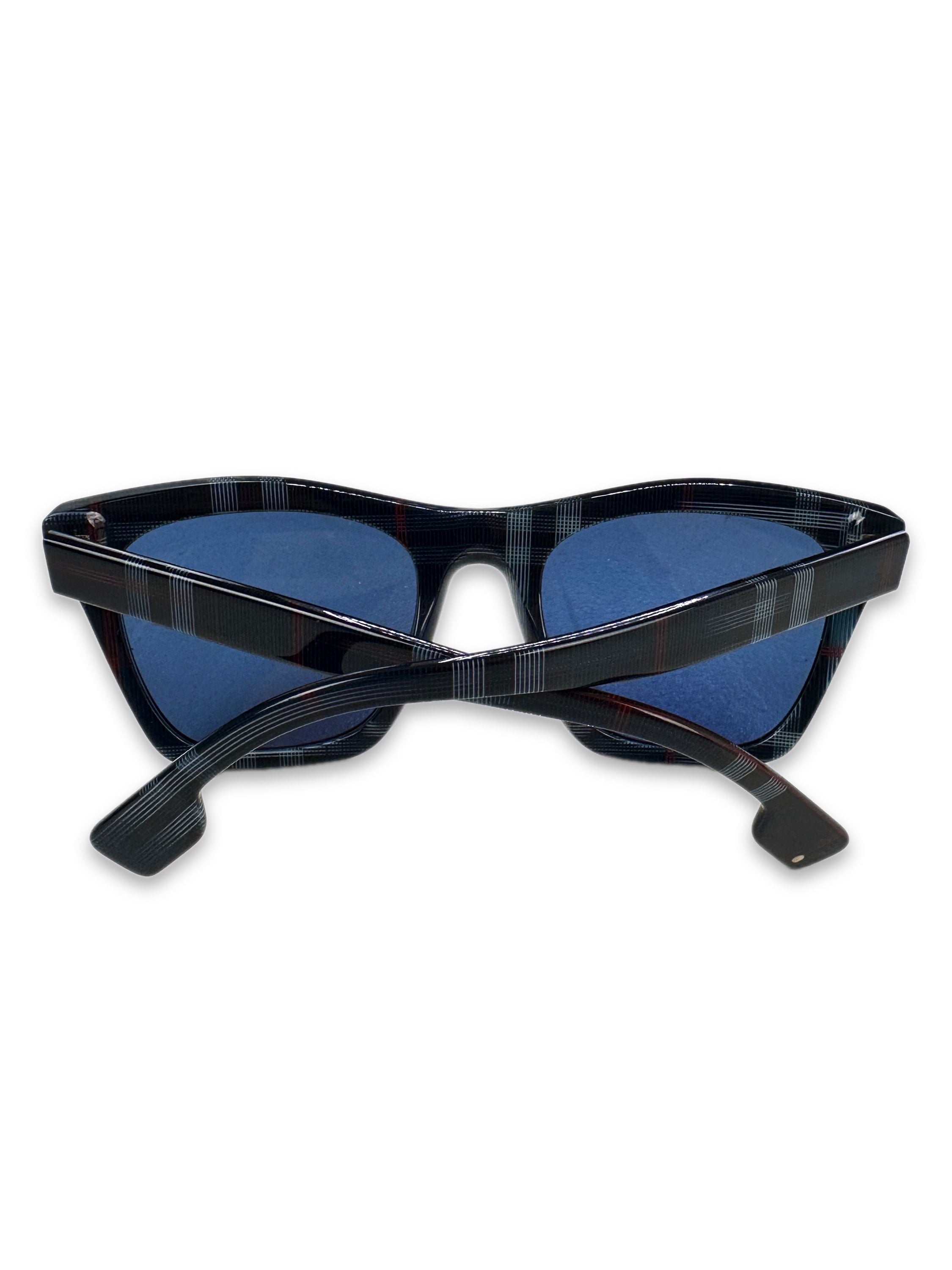 Burberry Blue Tint Nova Check Monogram Sunglasses