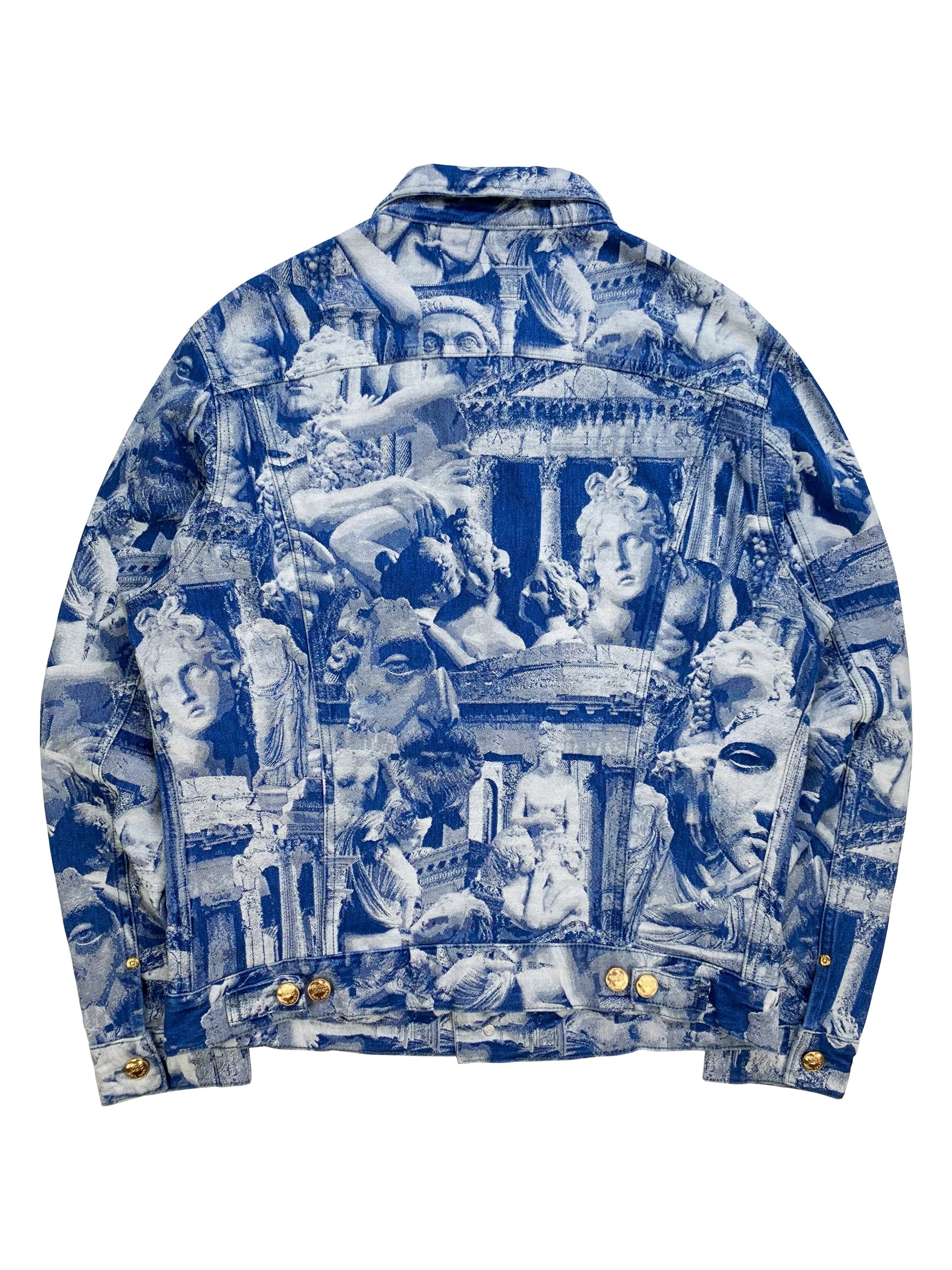 AW21 Aries x Lee ‘Roman Faces’ Blue Wash Full Print Denim Jacket