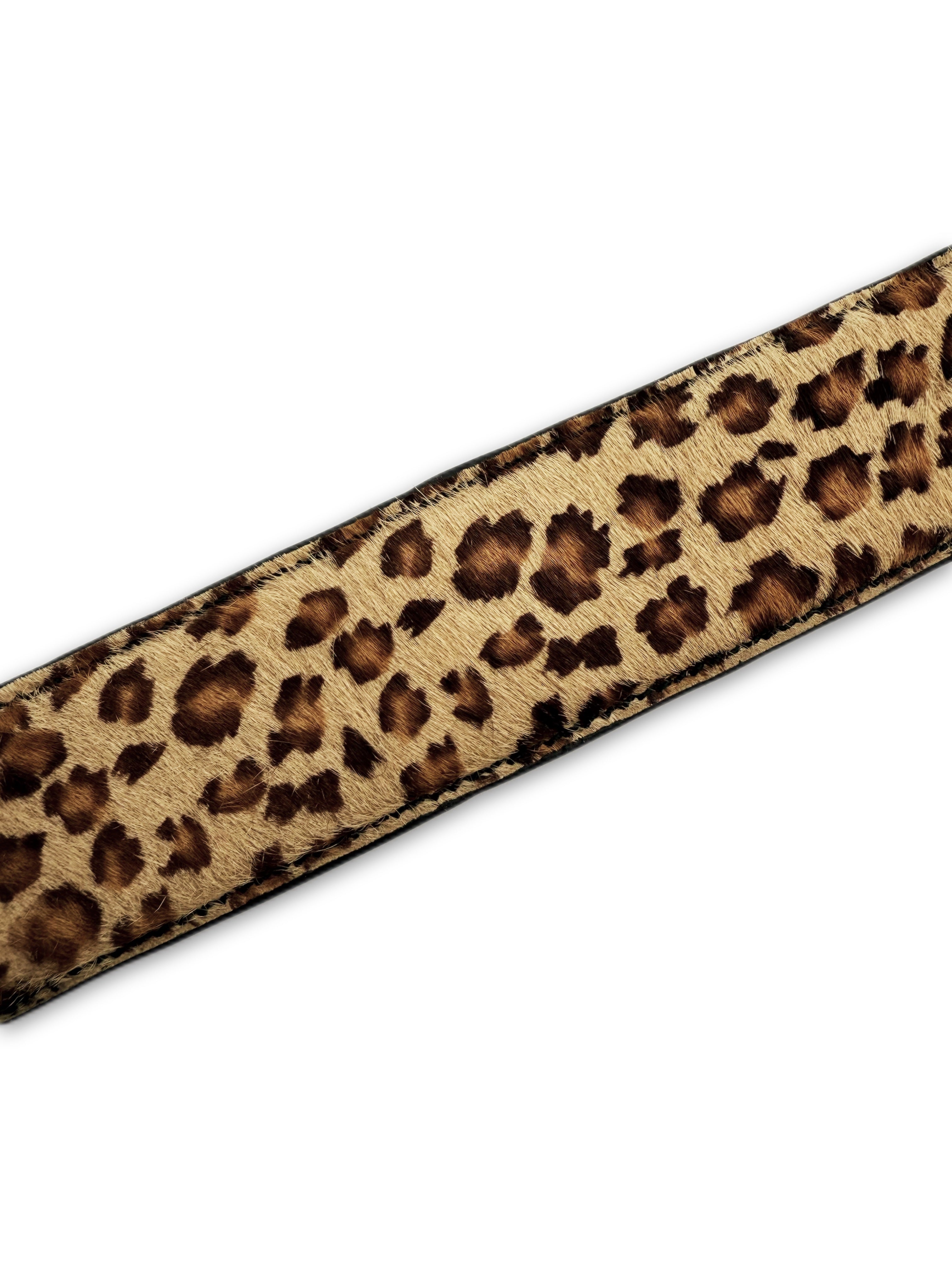 Chrome Hearts Cheetah Pony Hair Gunslinger Leather Belt