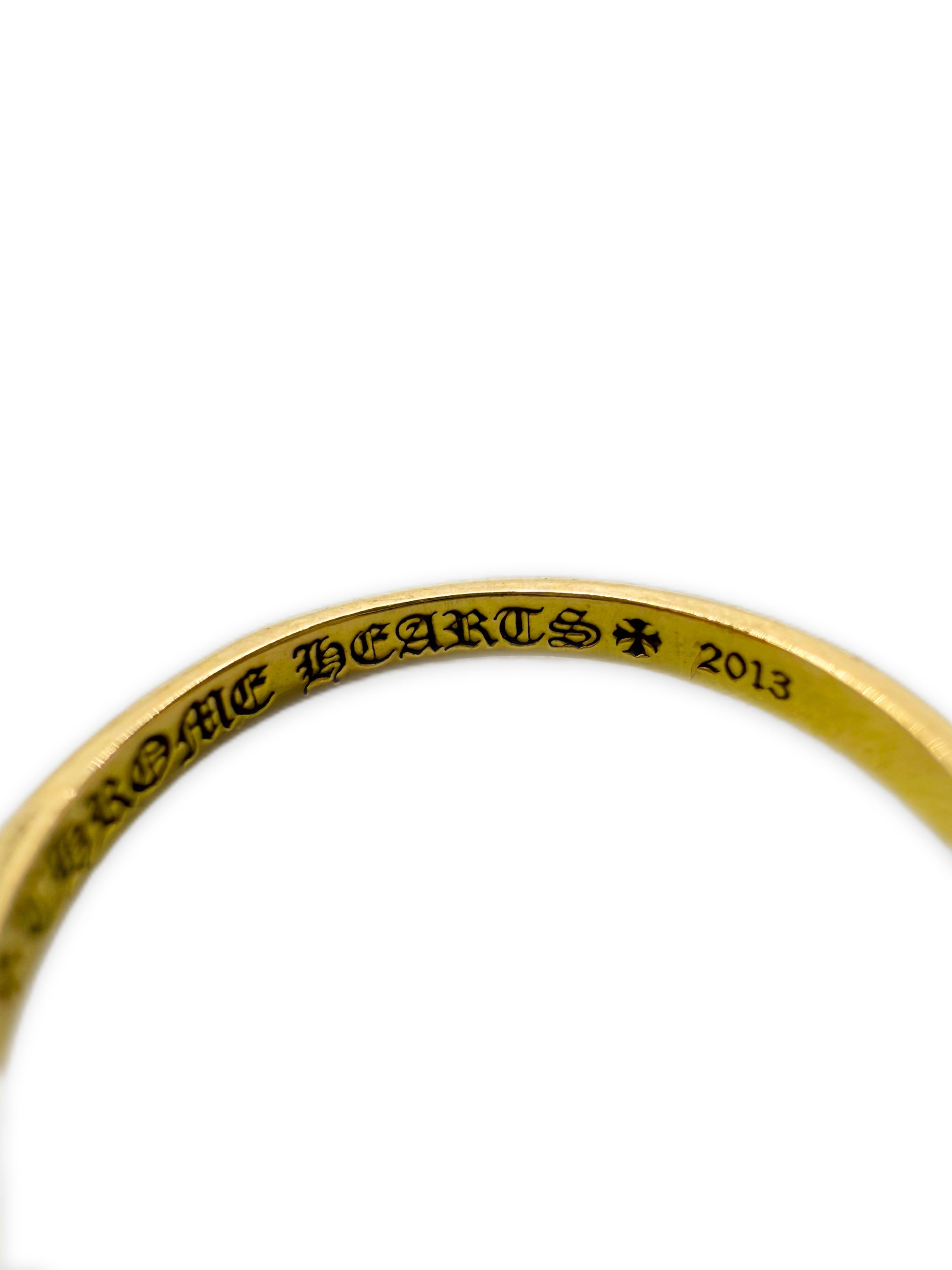 Chrome Hearts ‘Triple Plus’ 22K Gold Etched Ring