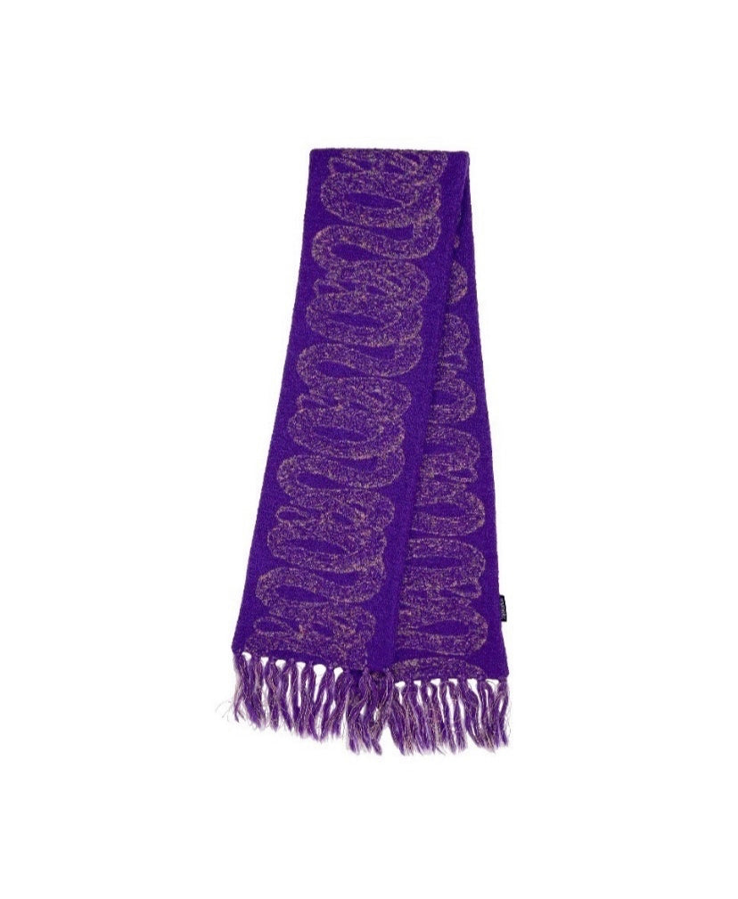 98’ Hysteric Glamour Snake Pattern Iris Purple Knitted Scarf