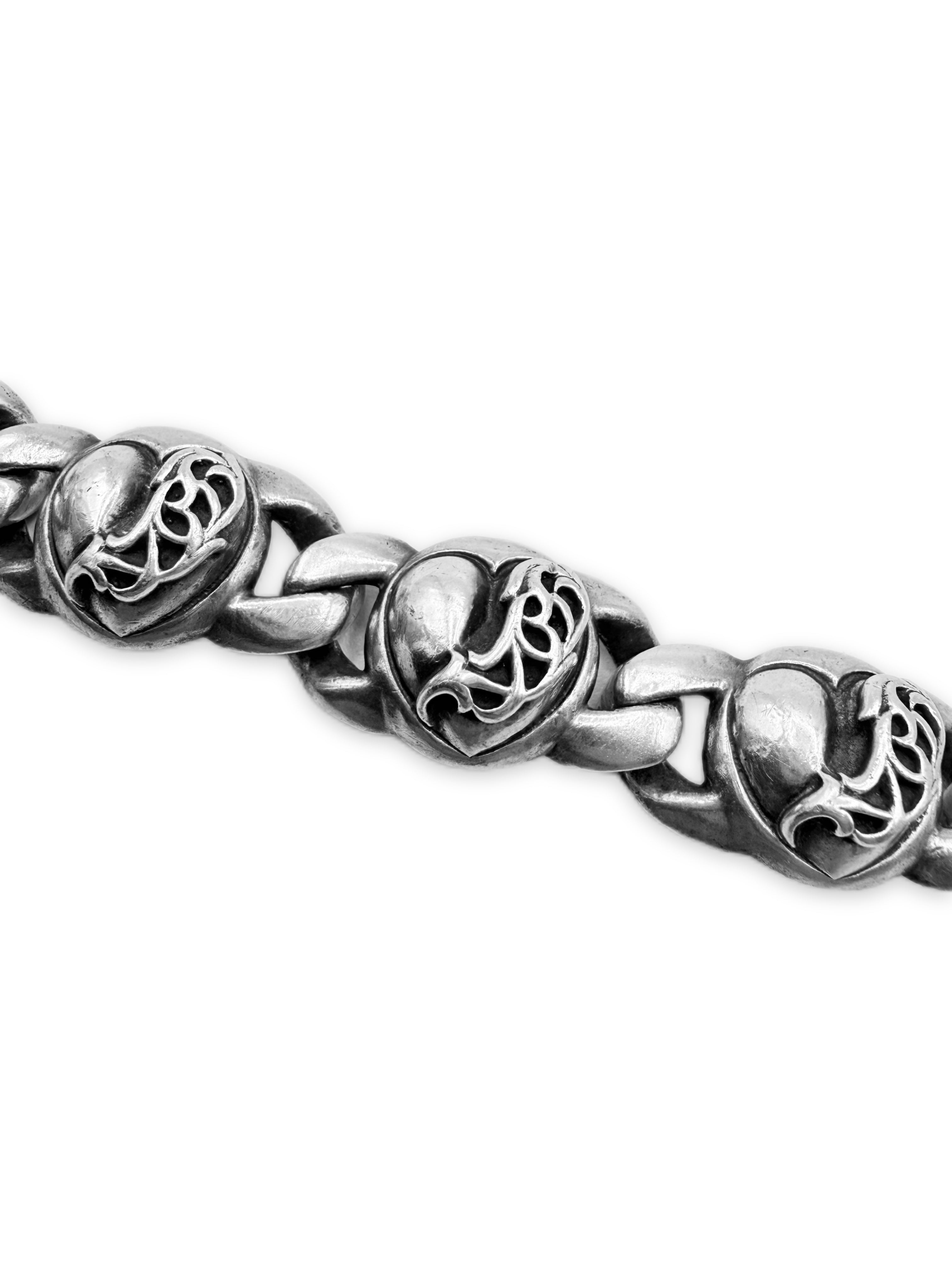 Chrome Hearts ‘Crying Heart’ Cuban Link .925 Silver Braceleto