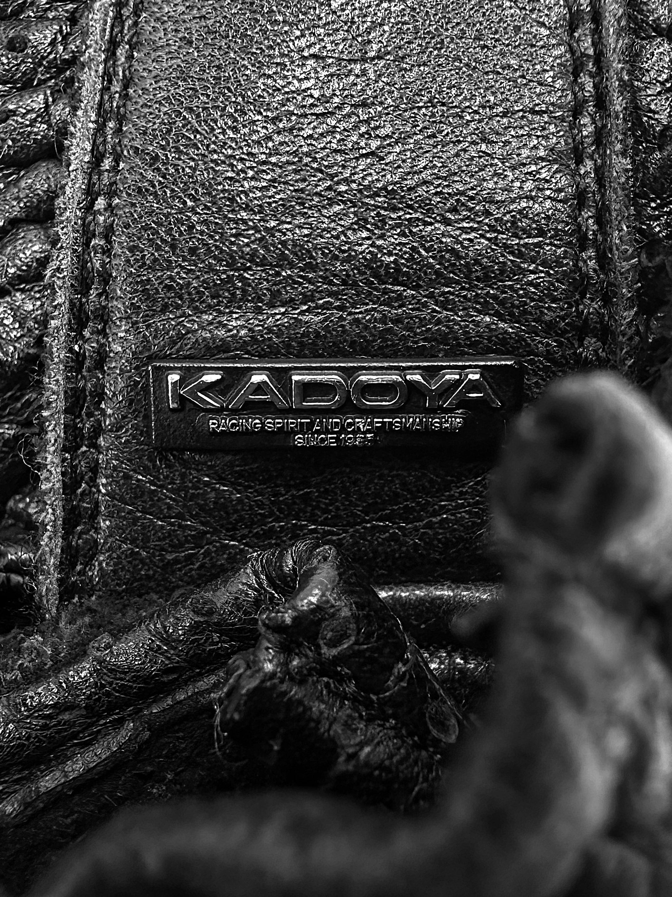 00s Kadoya Perforated Fingerless Black Leather Gloves