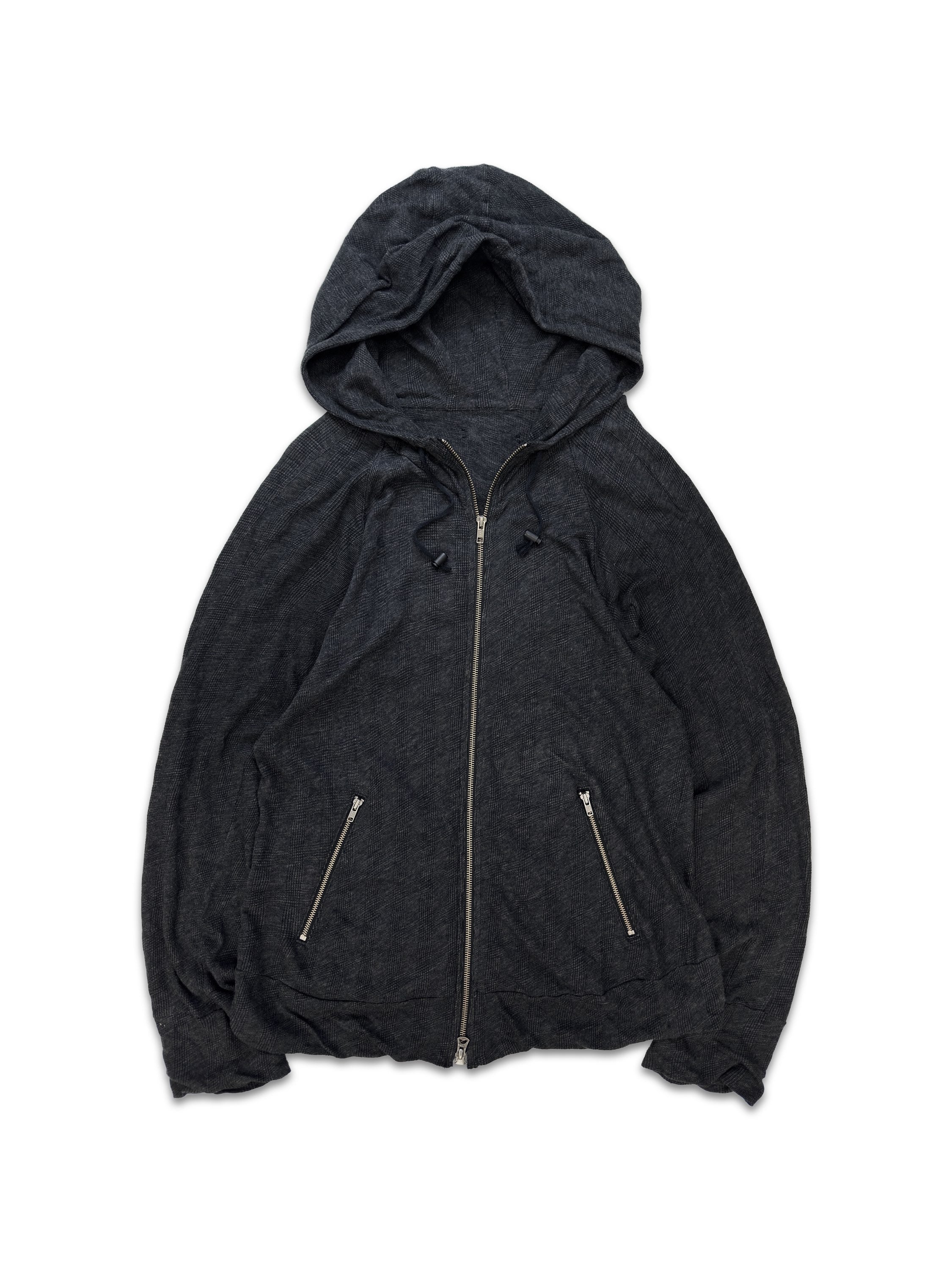 00s Ifsixwasnine Zip-up ‘Crocodile Leather’ Grey Hoodie