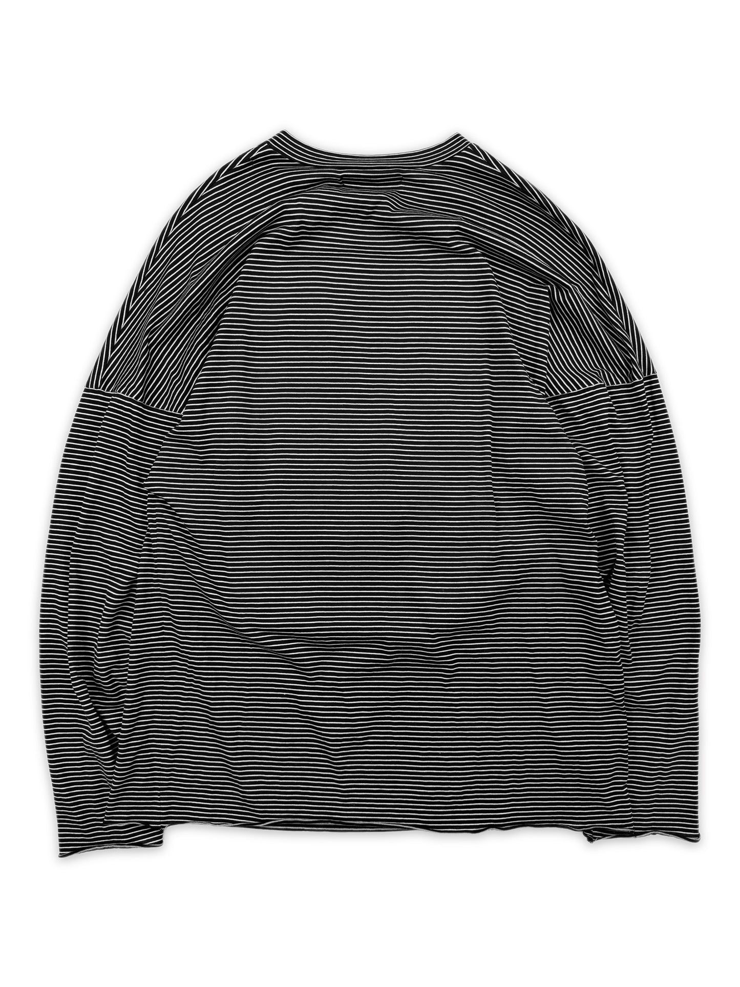 SS02 Raf Simons ‘Stray Souls’ Striped Chest Patch Long Sleeve Shirt