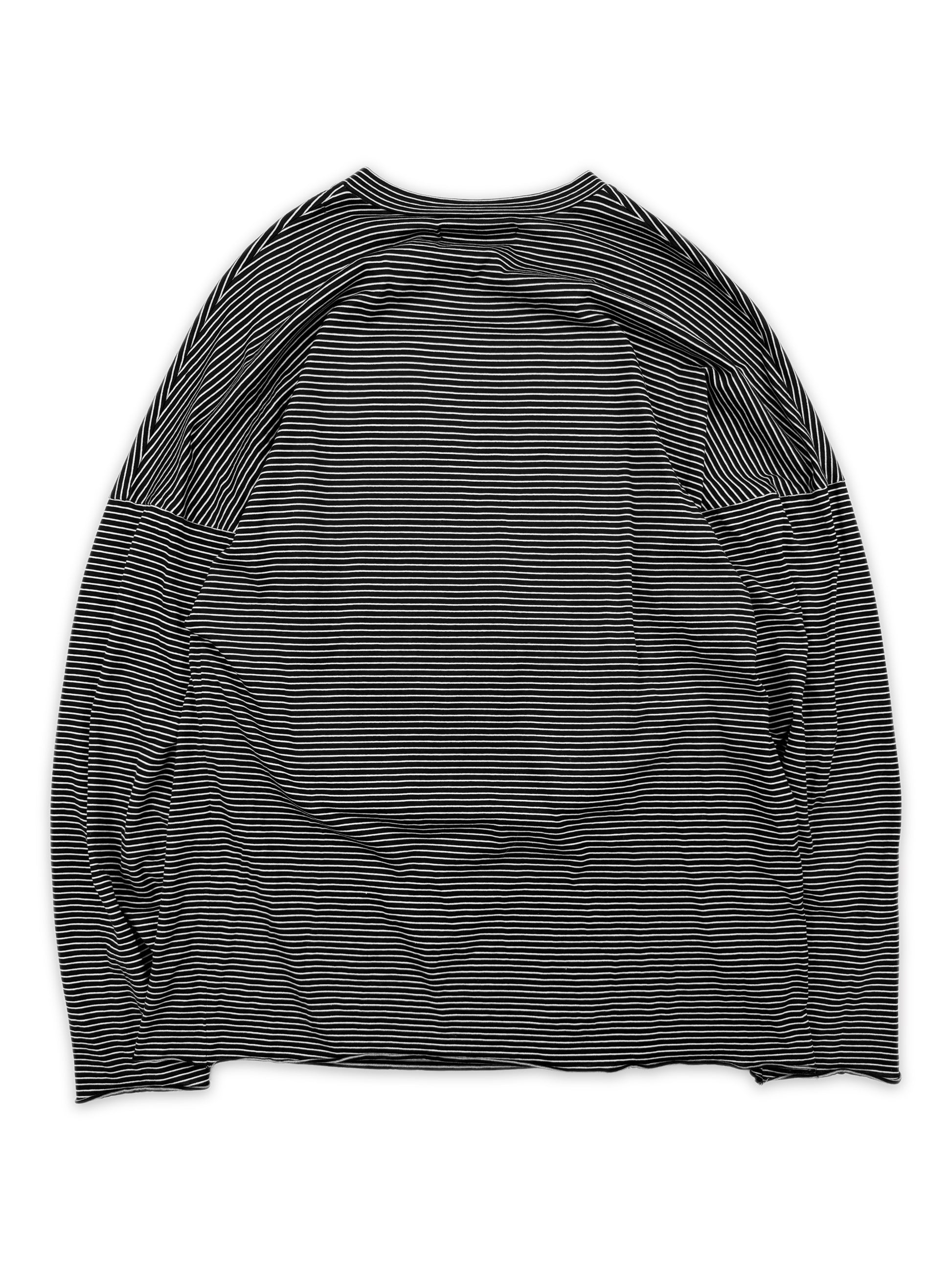 SS02 Raf Simons ‘Stray Souls’ Striped Chest Patch Long Sleeve Shirt