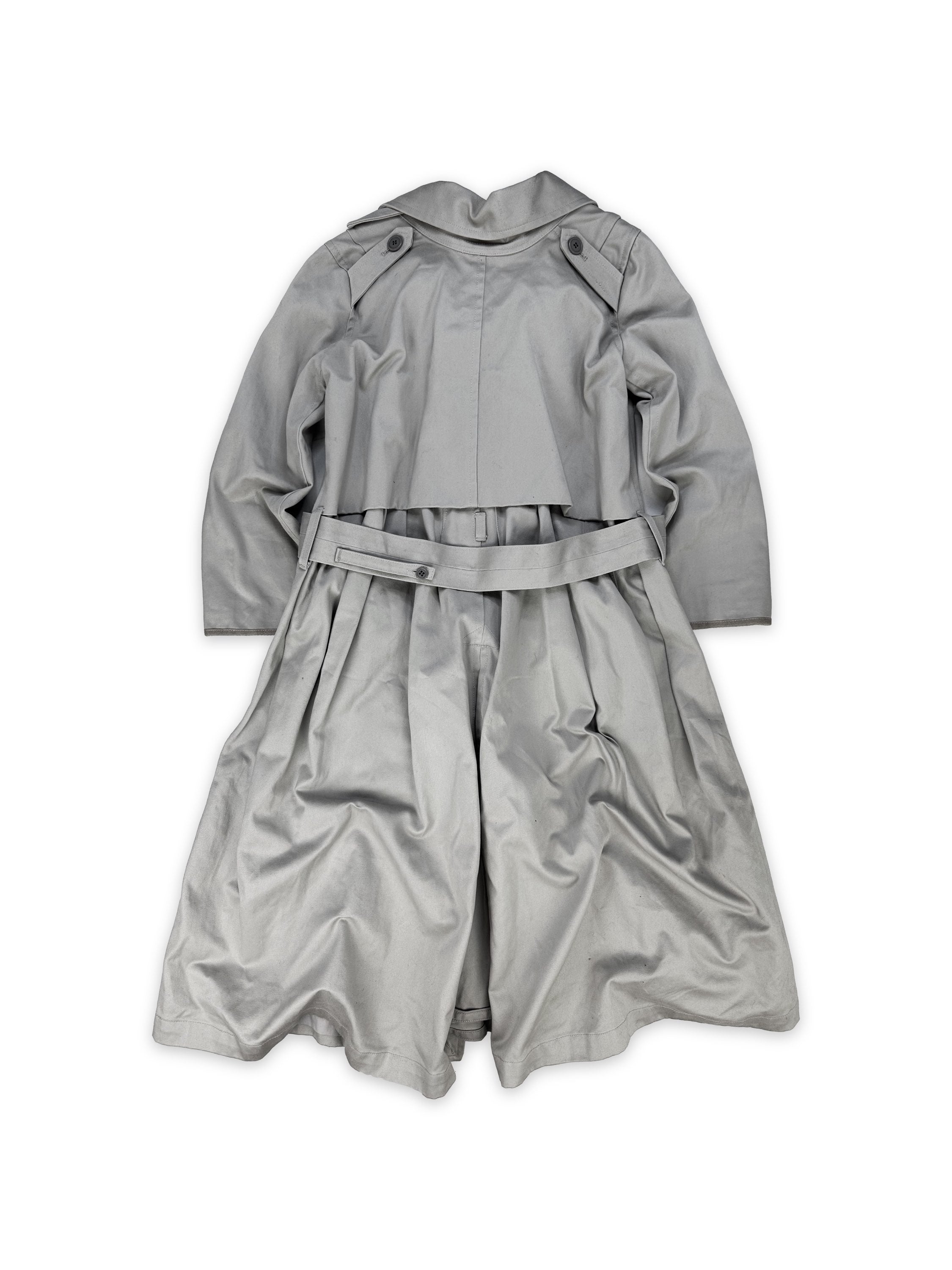 00s Mihara Yasuhiro ‘Belted’ Grey Multi Layered Trench Coat