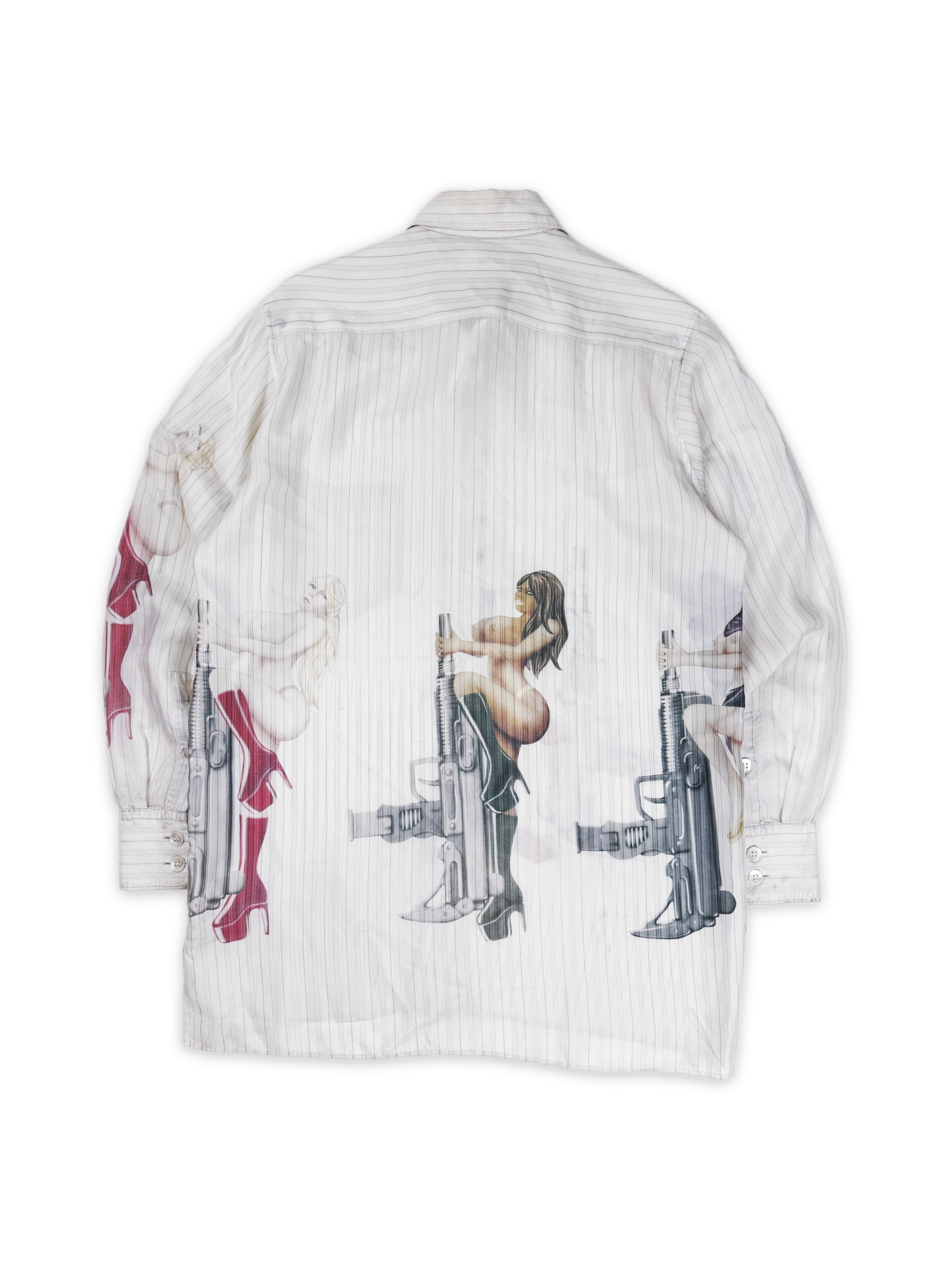 AW08 Yohji Yamamoto x Justin Davis Y’s Pin Up Uzi Button Up Long Sleeve Shirt