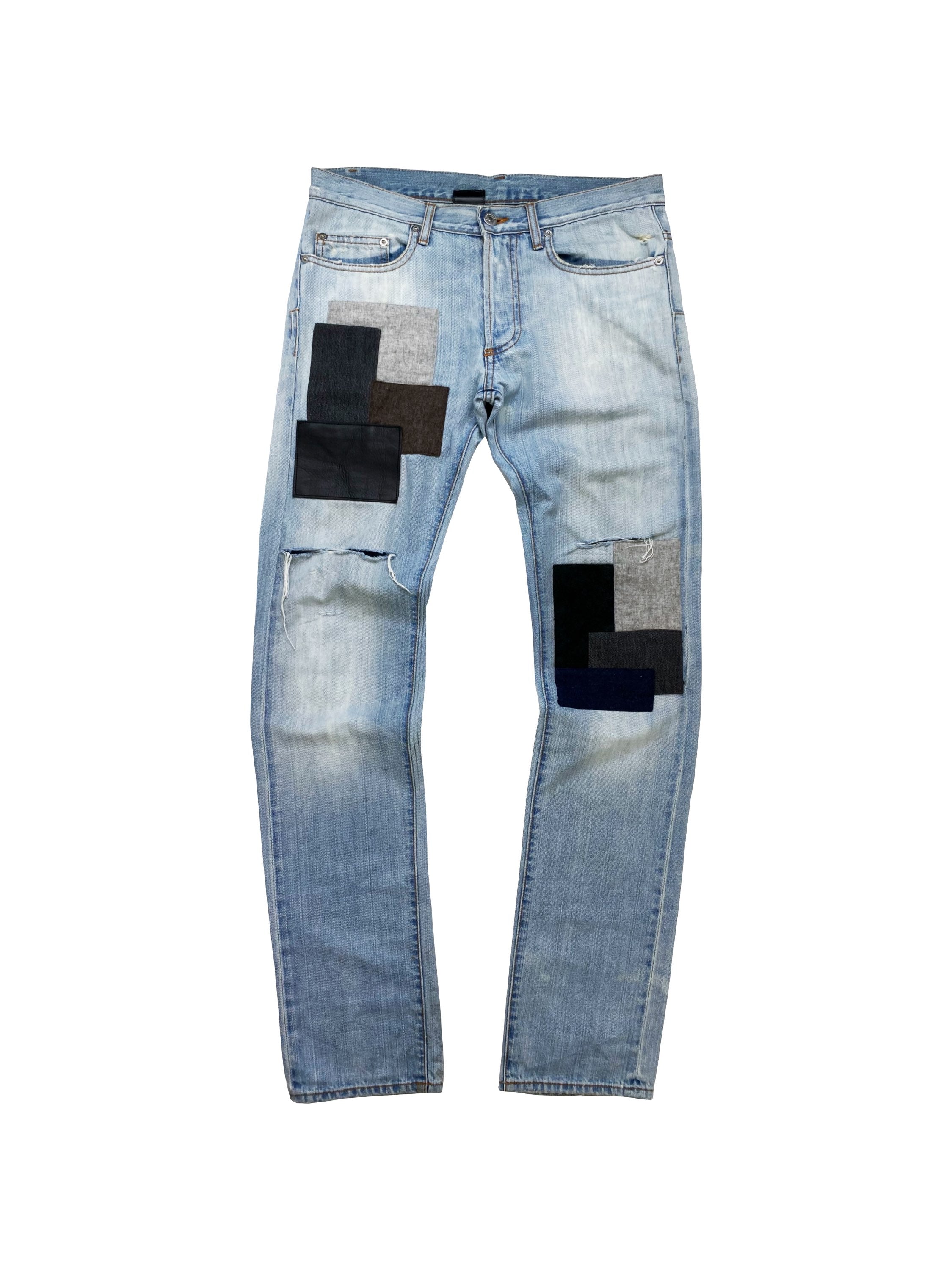 Dior Homme by Hedi Slimane Light Wash Patched Denim