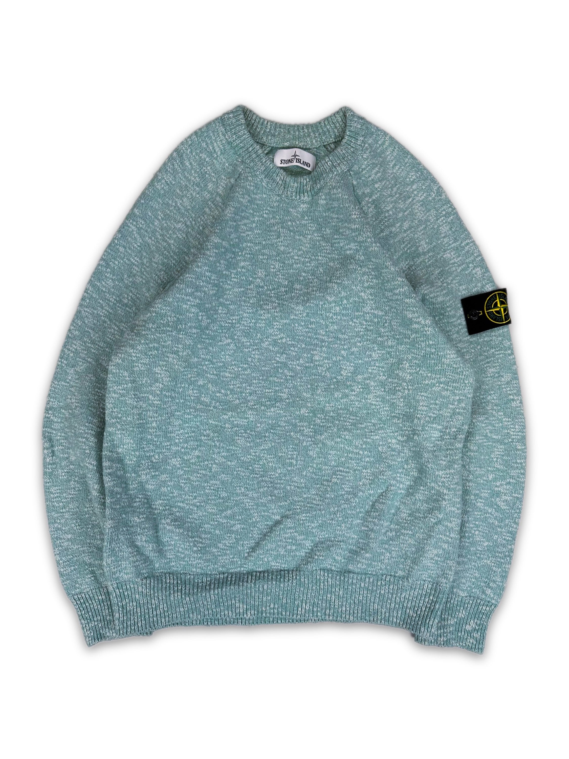 Stone Island Compass Patch Blue Knitted Sweater