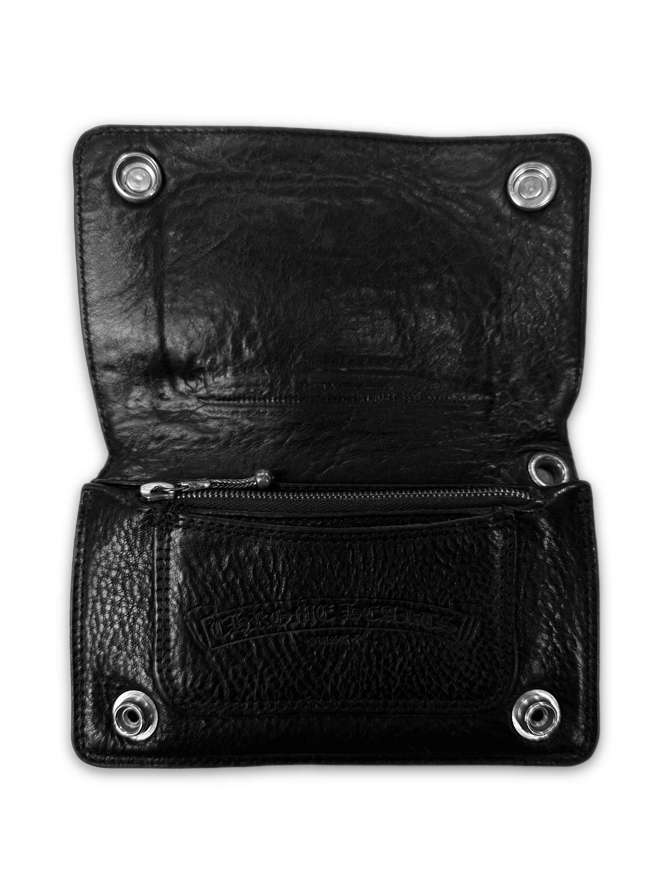 Chrome Hearts Cross Patch Black Leather Bifold Wallet