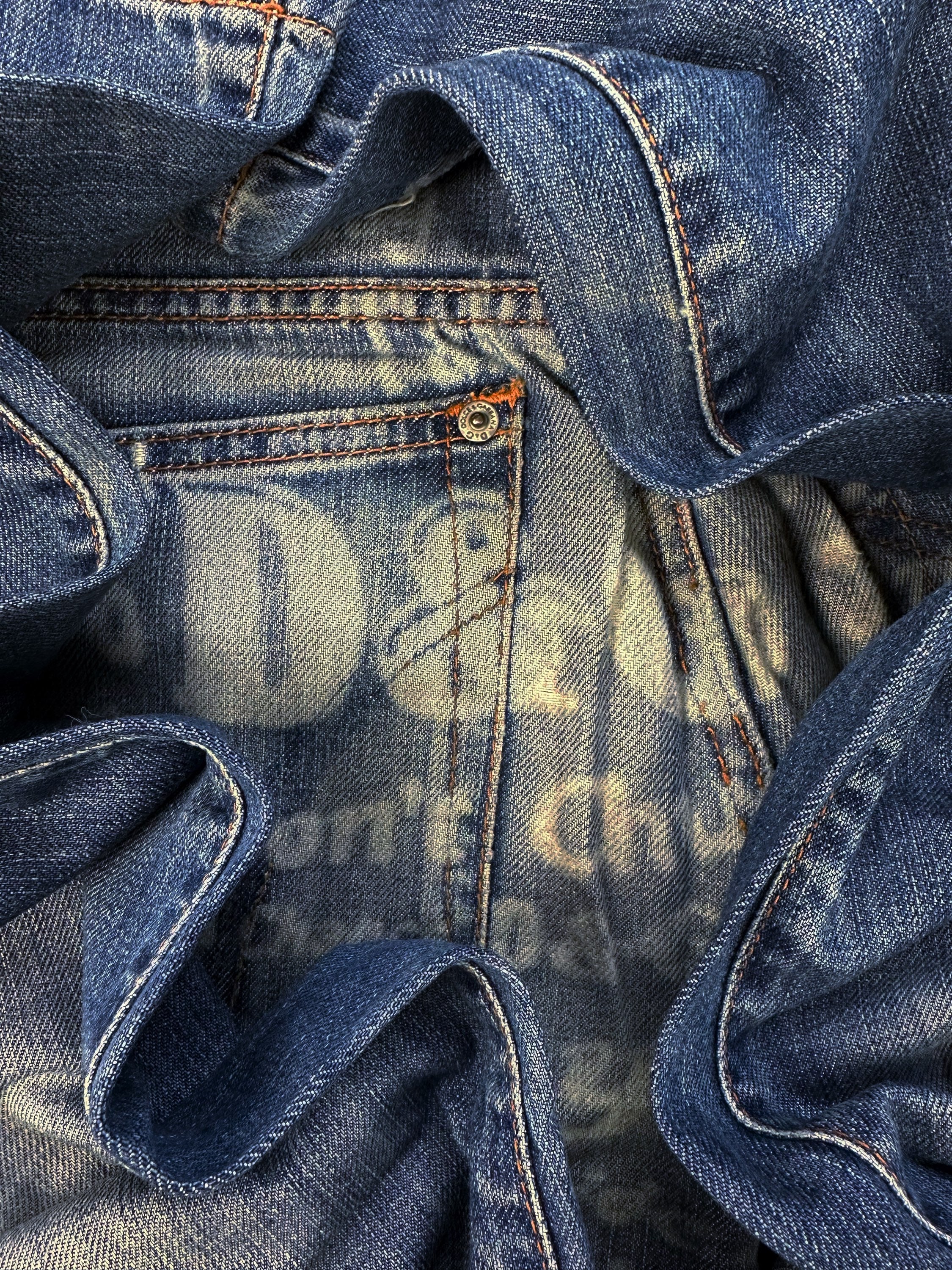 00s Dolce &amp; Gabbana Blue Wash Graffiti Logo Denim