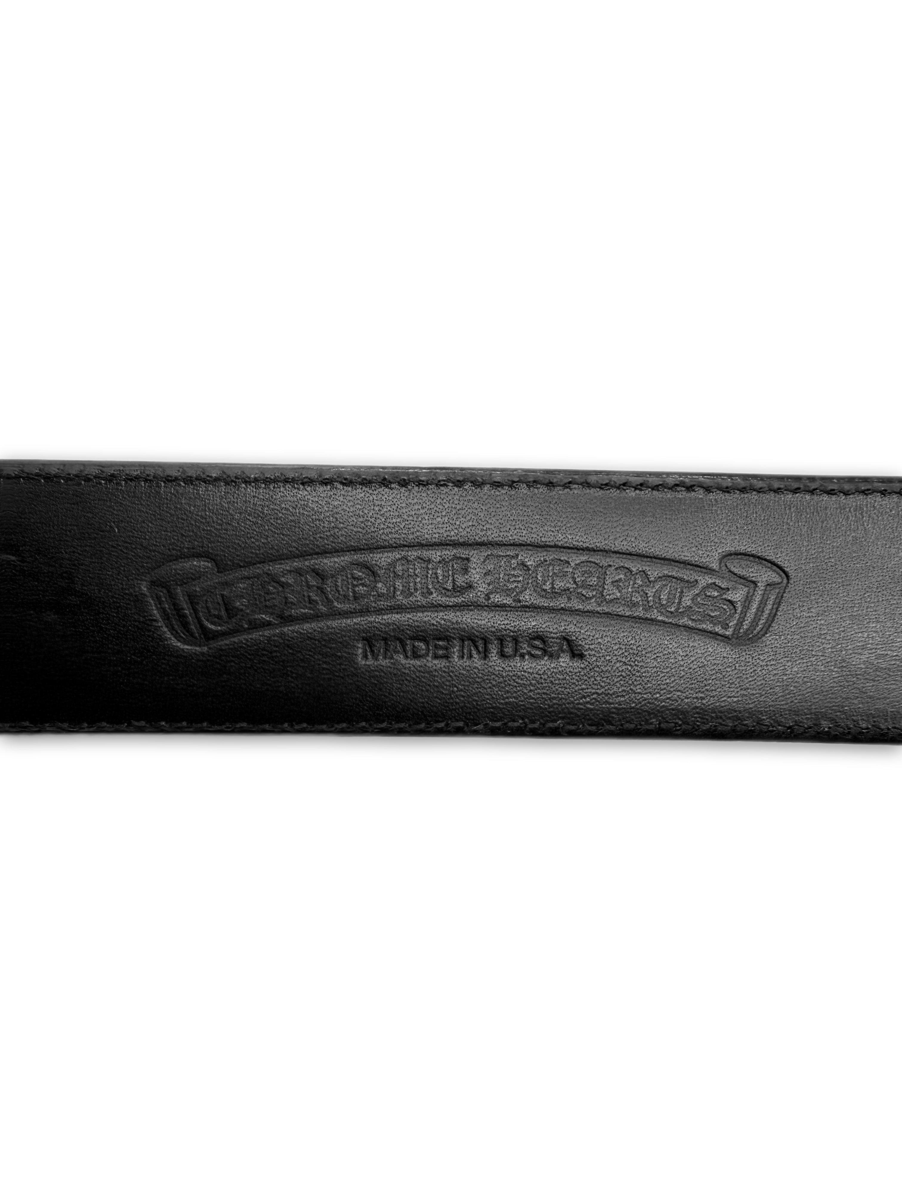 Chrome Hearts 4-Piece Western .925 Silver Black Leather Belt