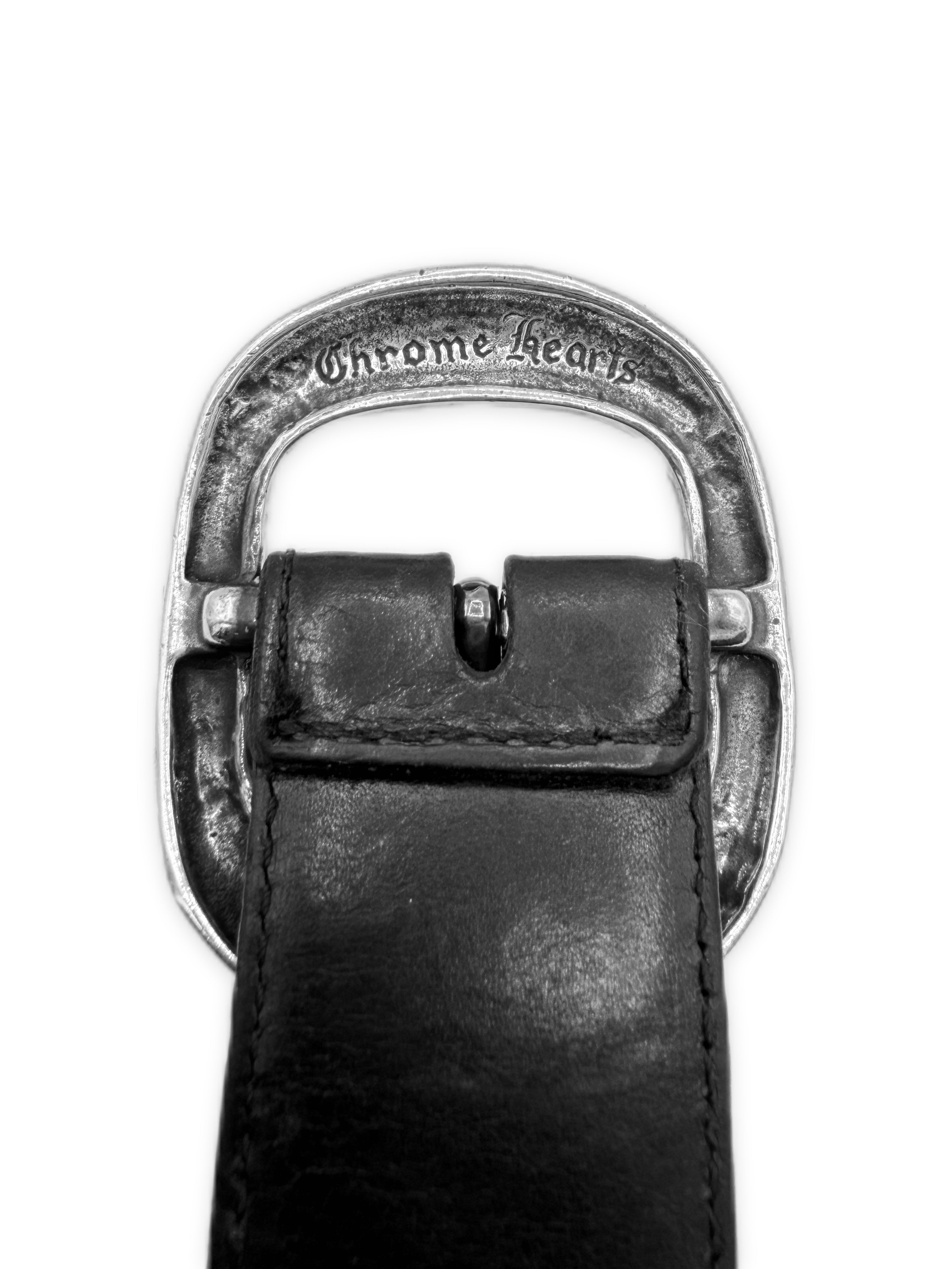 Chrome Hearts Black Gunslinger .925 Silver Leather Belt