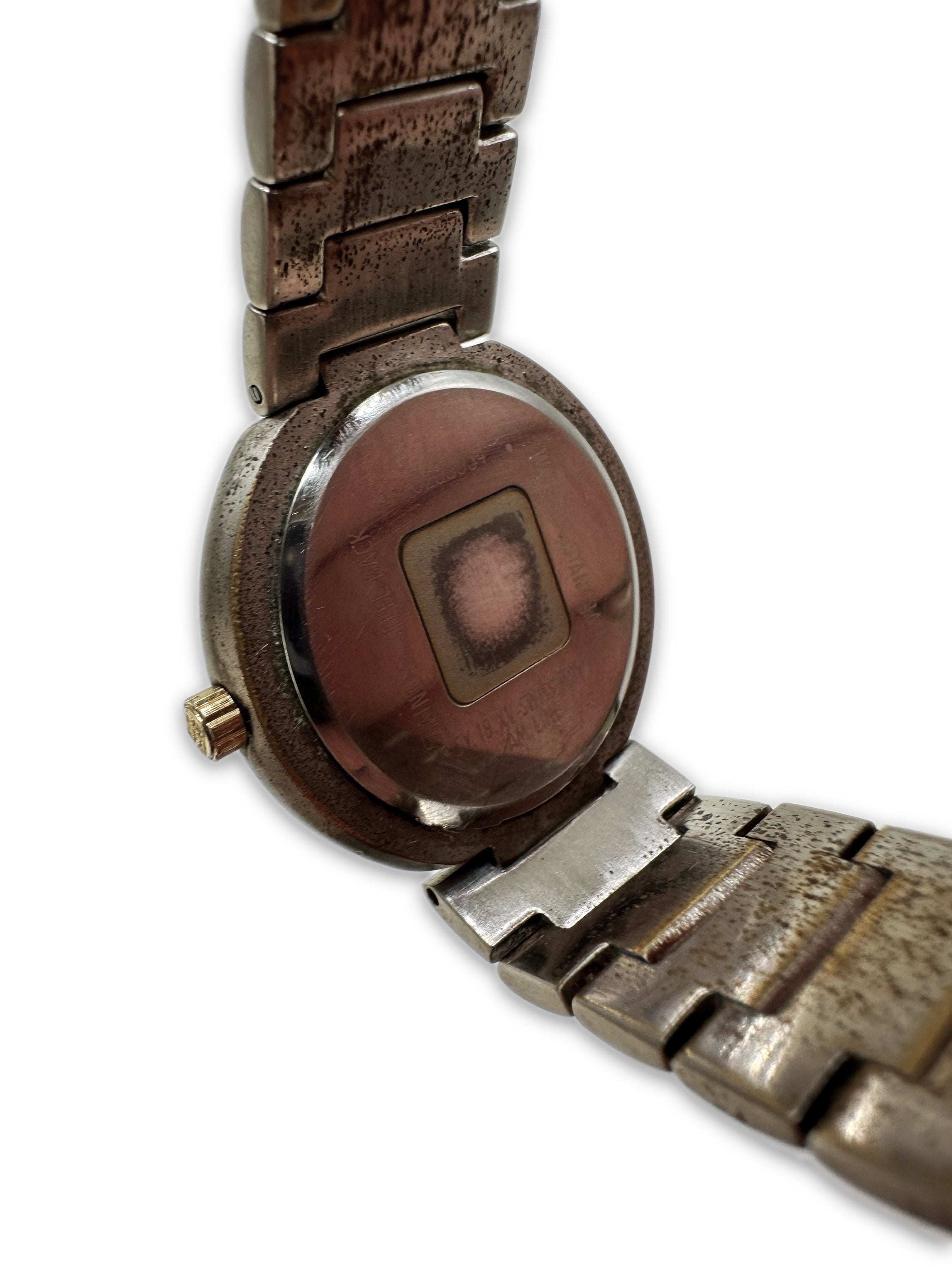 90s Givenchy Two Tone White Face Metallic Wrist Watch