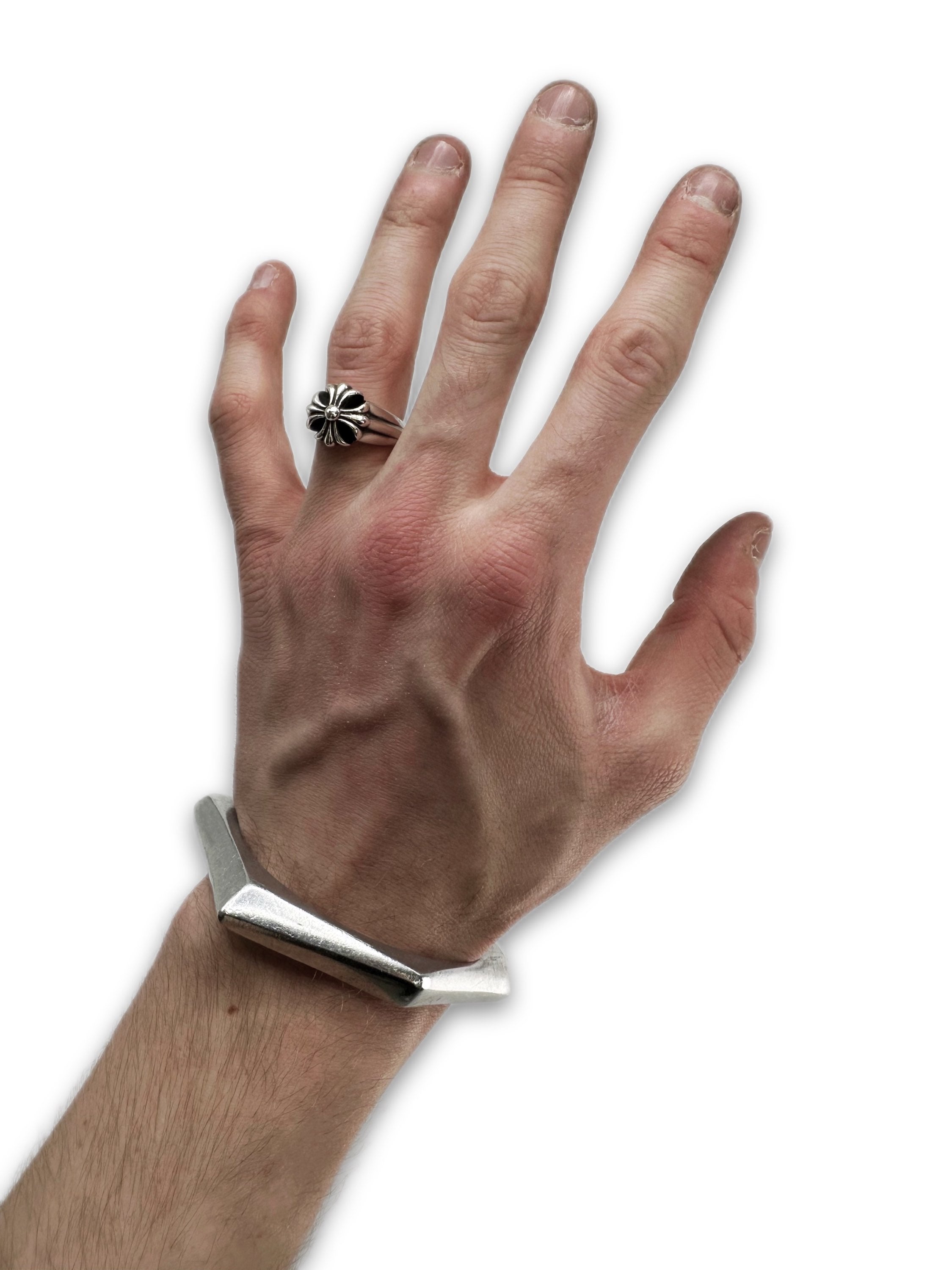 Chrome Hearts ‘Cross’ .925 Silver Etched Plus Ring