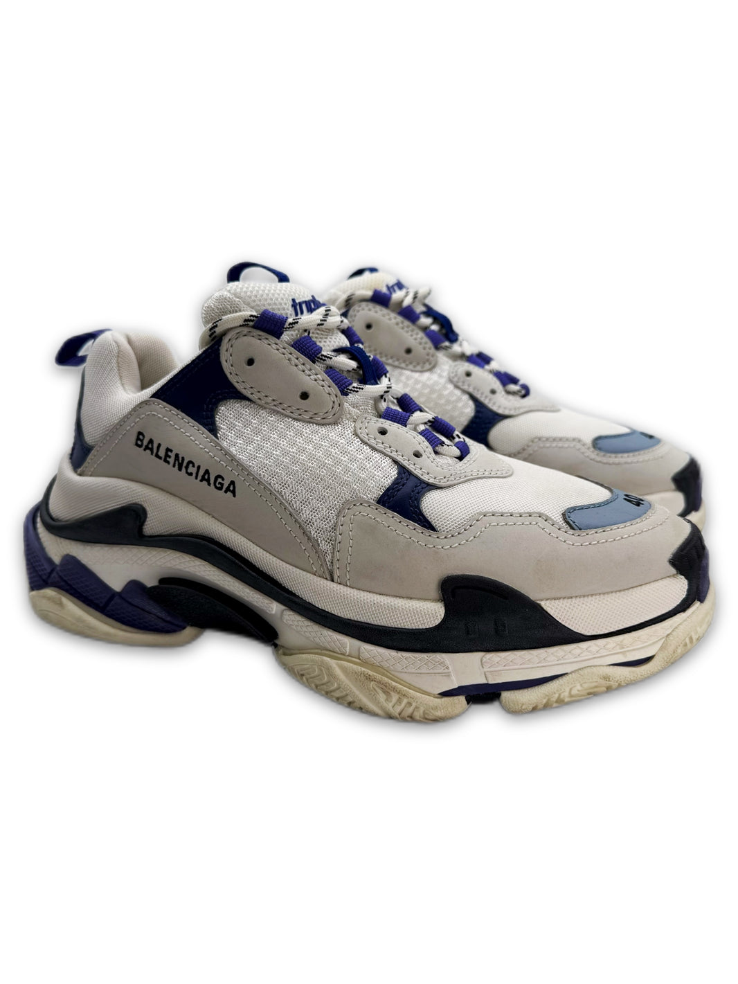 Balenciaga ‘Triple S’ Blue / White Low-top Chunky Sneakers