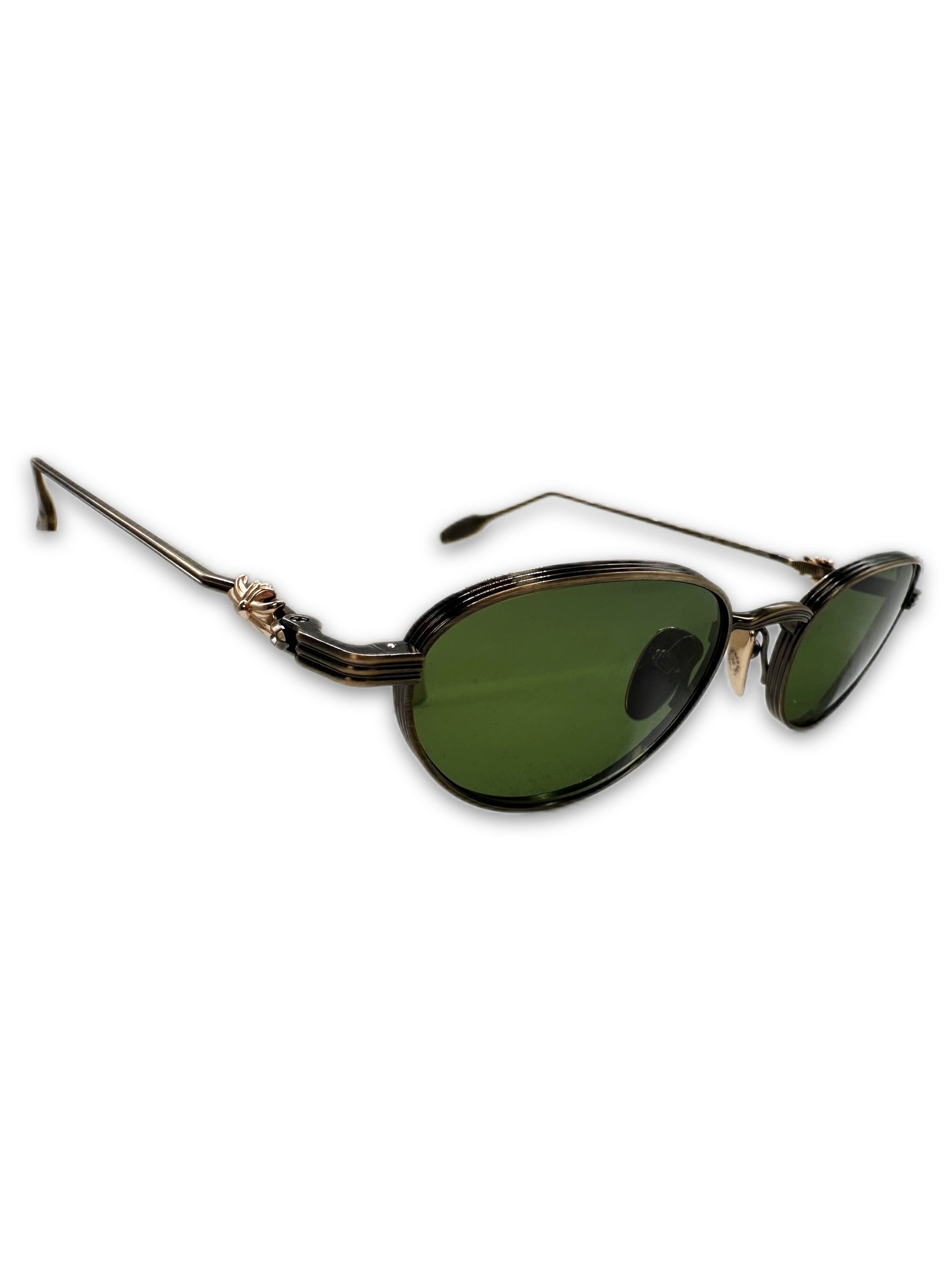 Chrome Hearts ‘Clitoral’ Green Tint Oval .925 Silver Sunglasses