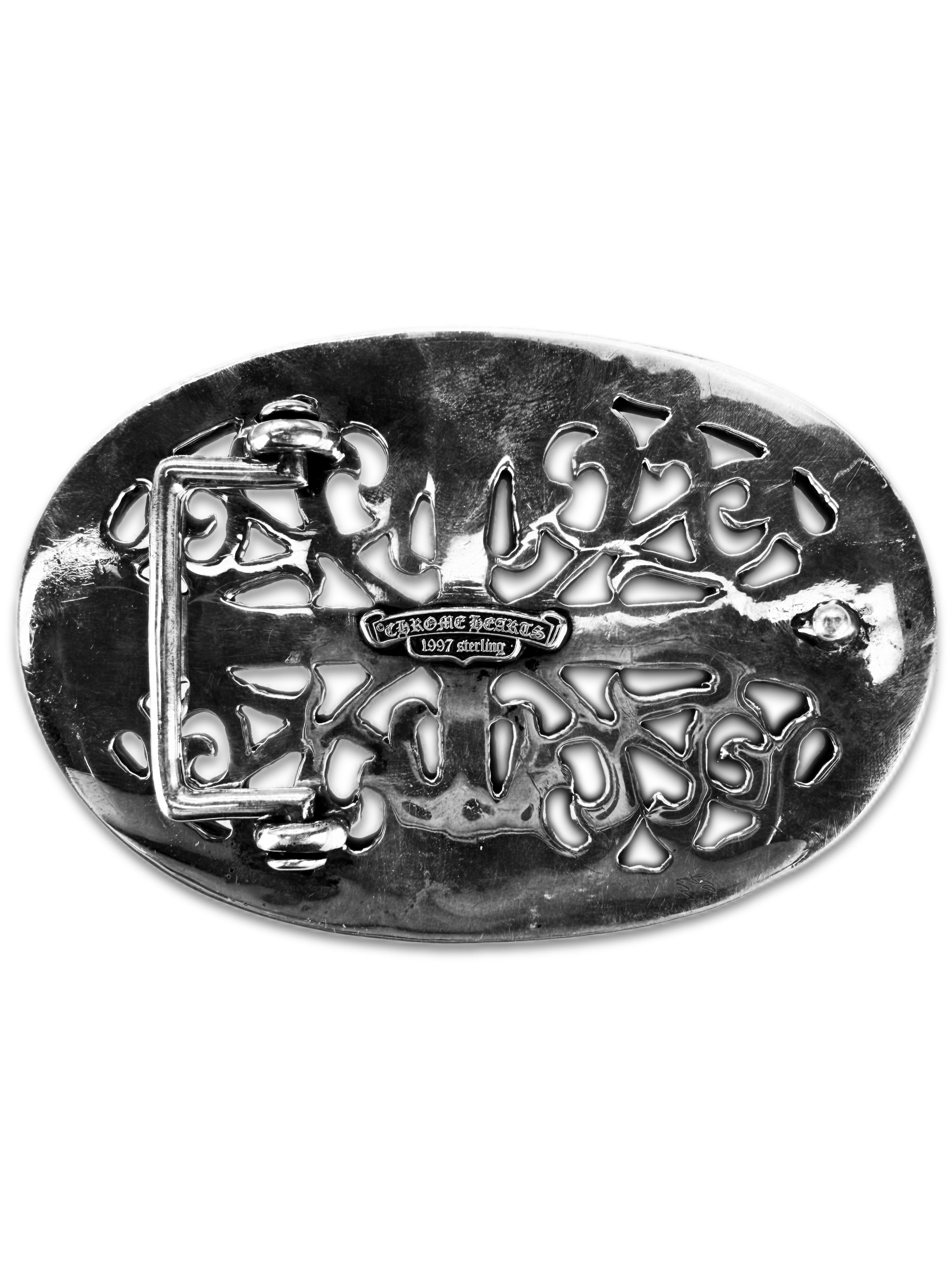 Chrome Hearts XL ‘Oval’ 4.5 in .925 Silver Belt Buckle