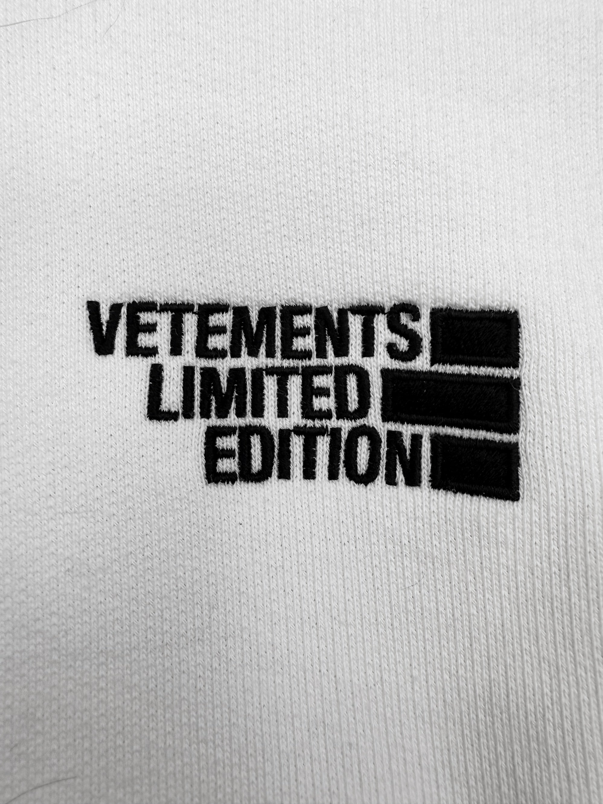 Vetements Limited Edition White Embroidered Hoodie