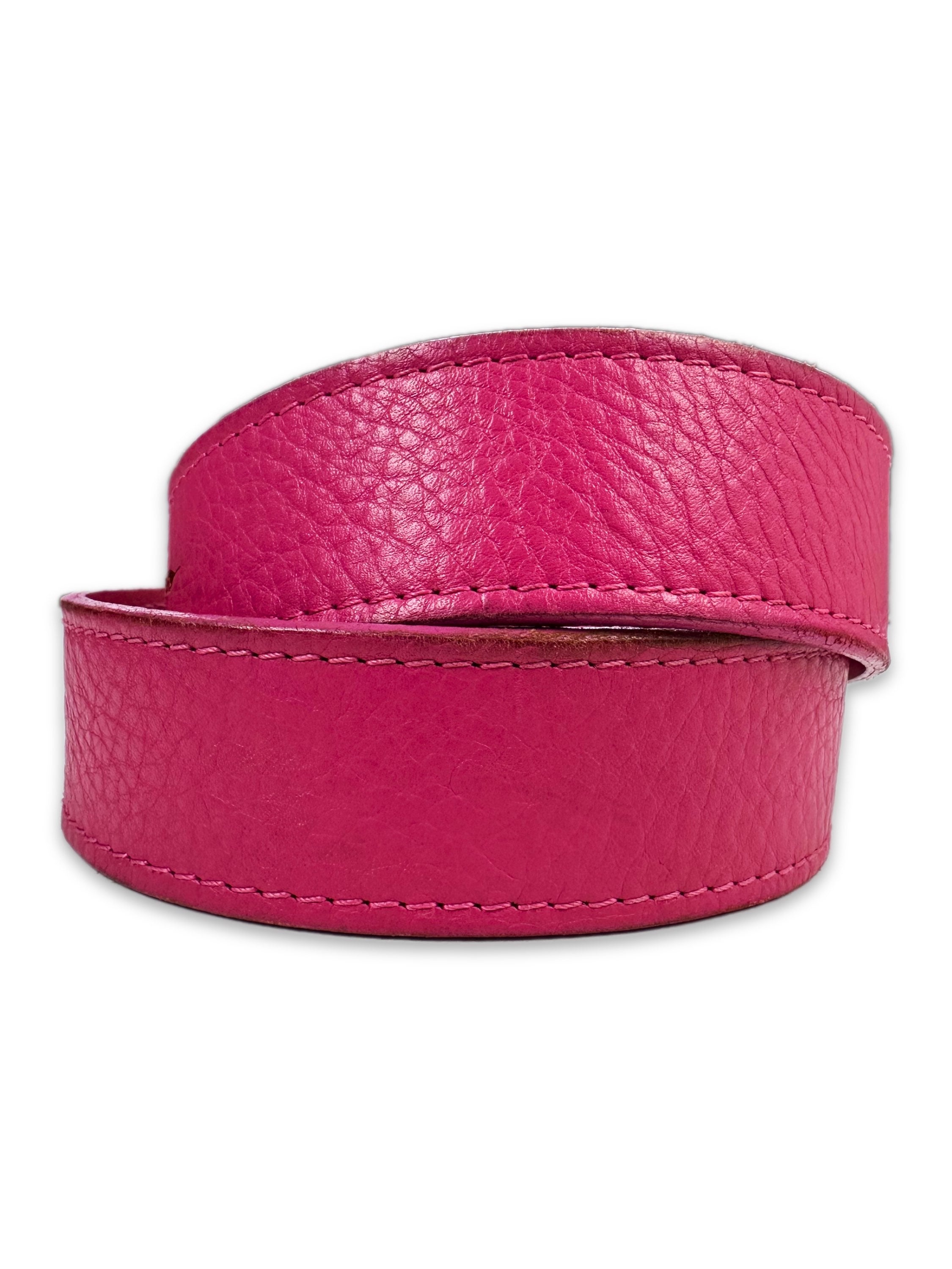 00s Dolce &amp; Gabbana Butterfly Buckle Hot Pink Leather Belt