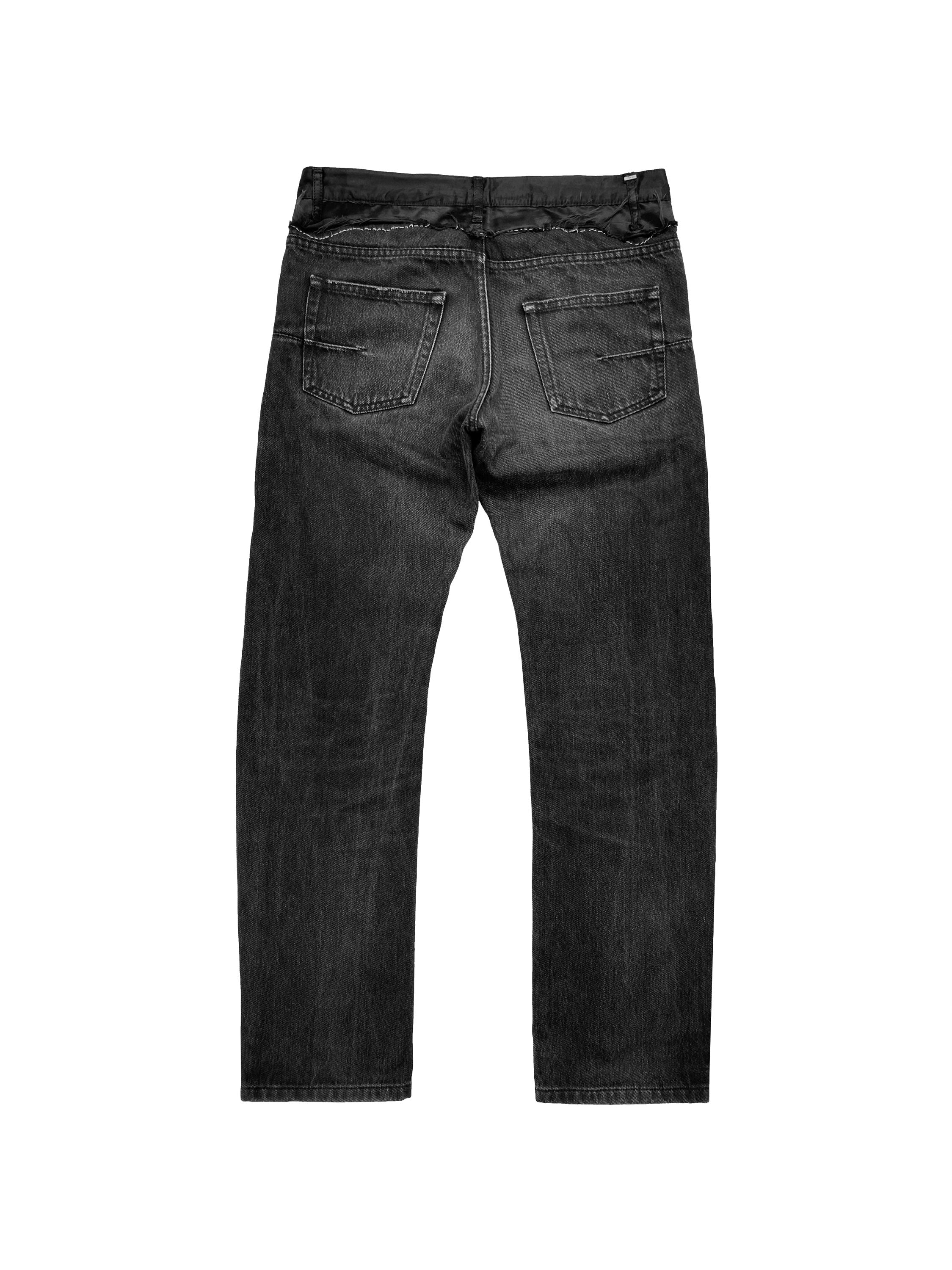 AW06 Dior by Hedi Slimane “Cummerbund” Distressed Hybrid Denim