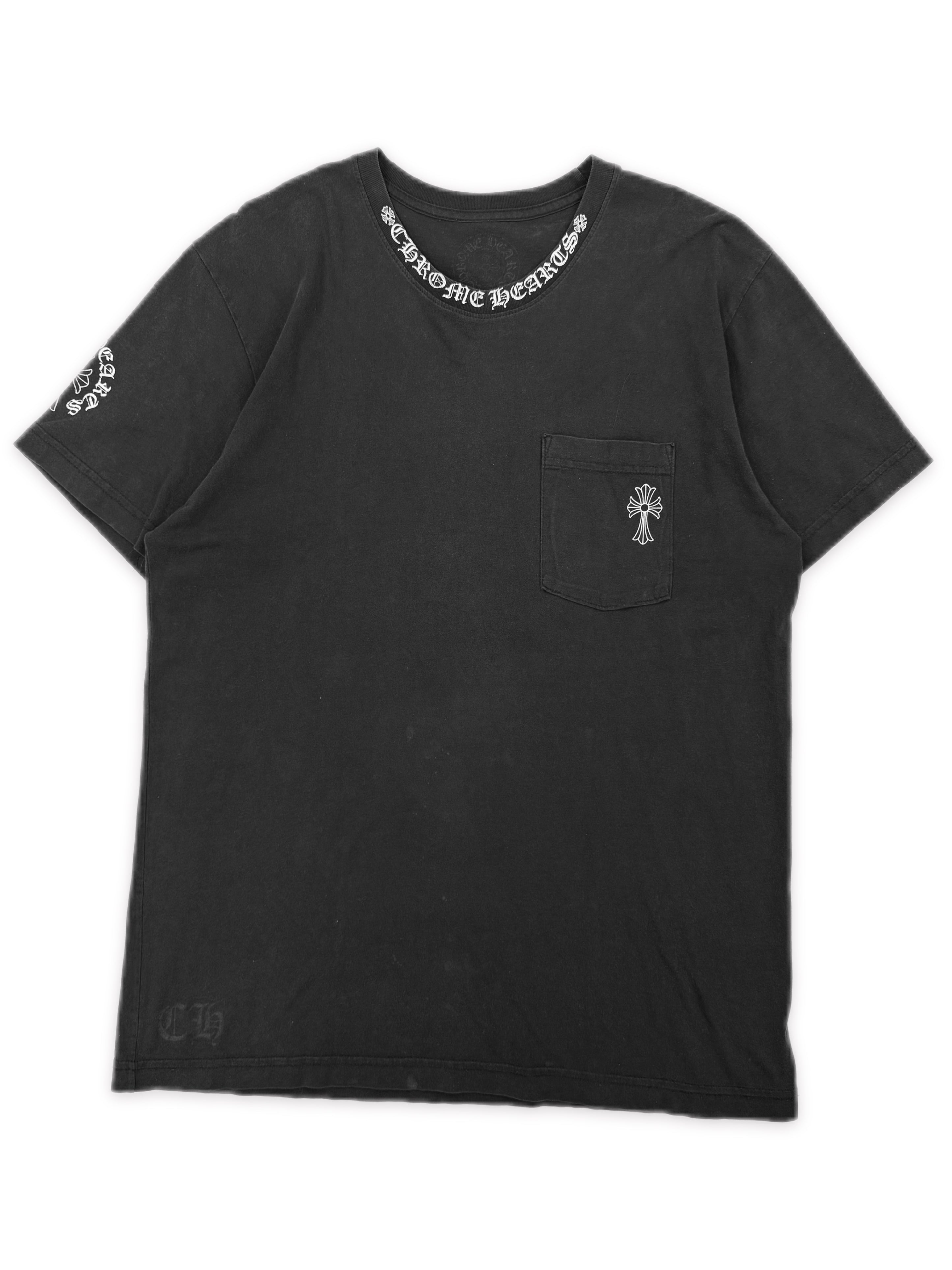 Chrome Hearts Cross Ringer Logo Faded Black T-Shirt